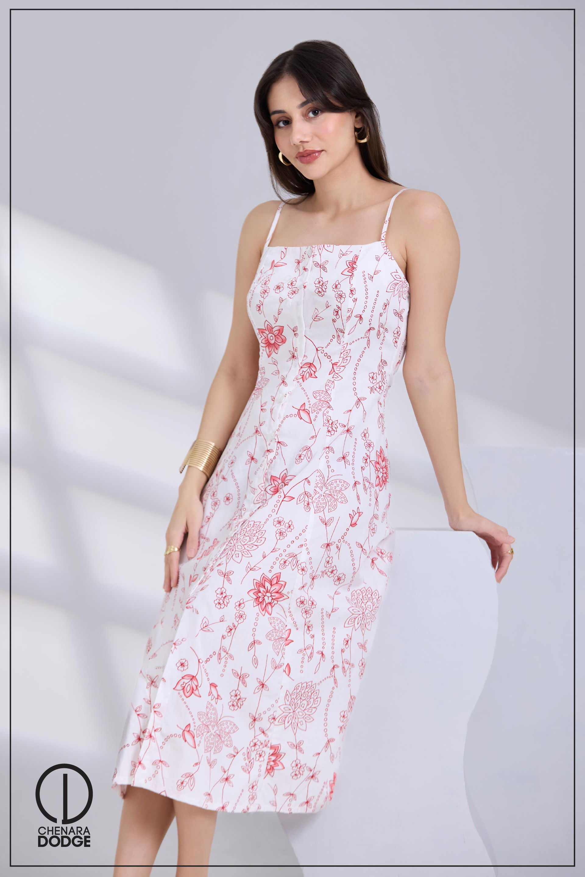 THERESA BUTTON DOWN MIDI DRESS