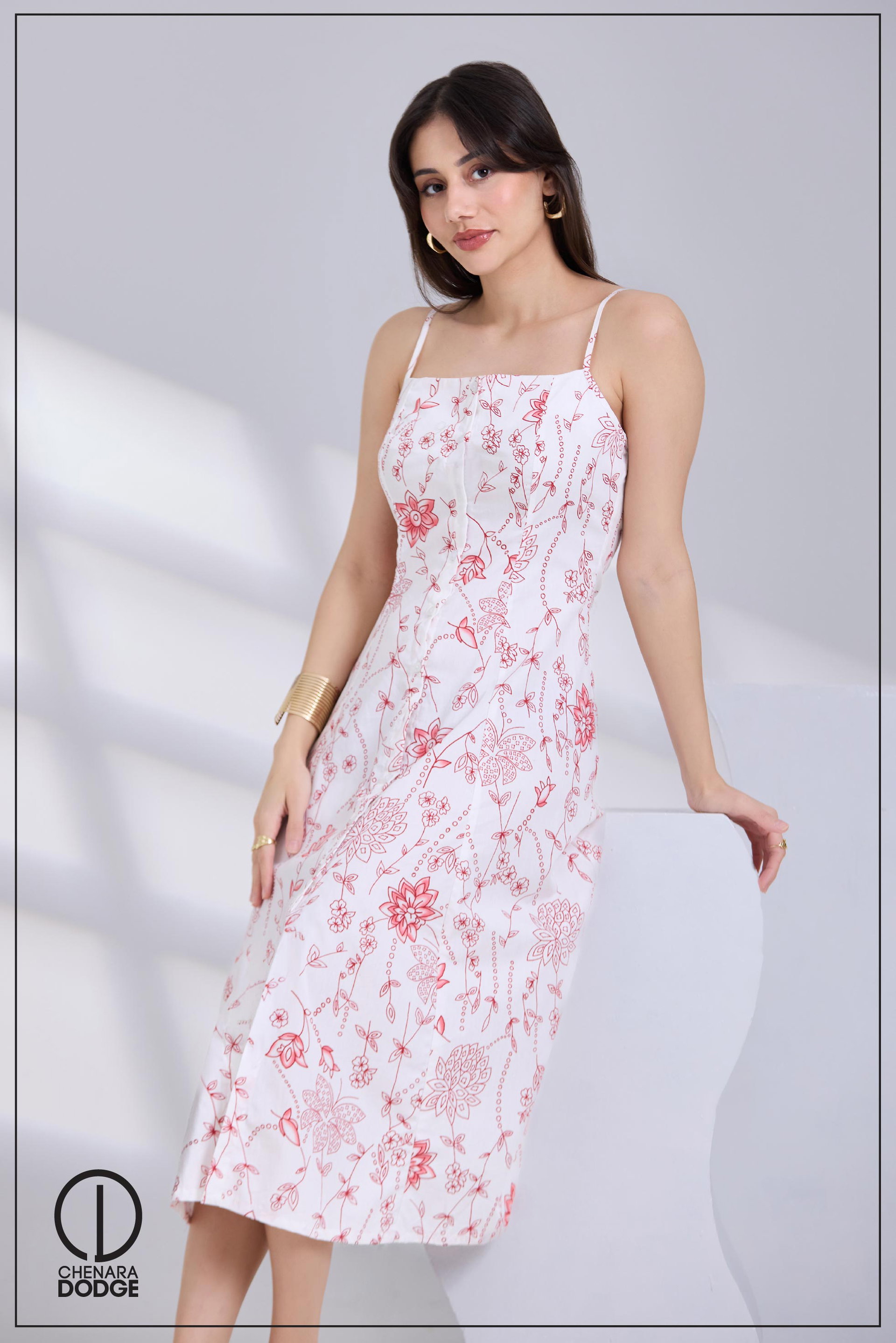 THERESA BUTTON DOWN MIDI DRESS
