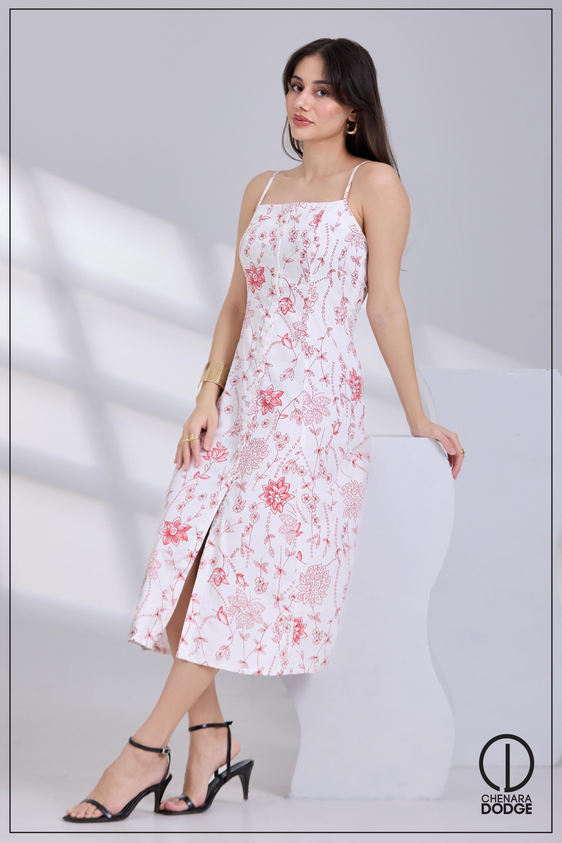 THERESA BUTTON DOWN MIDI DRESS