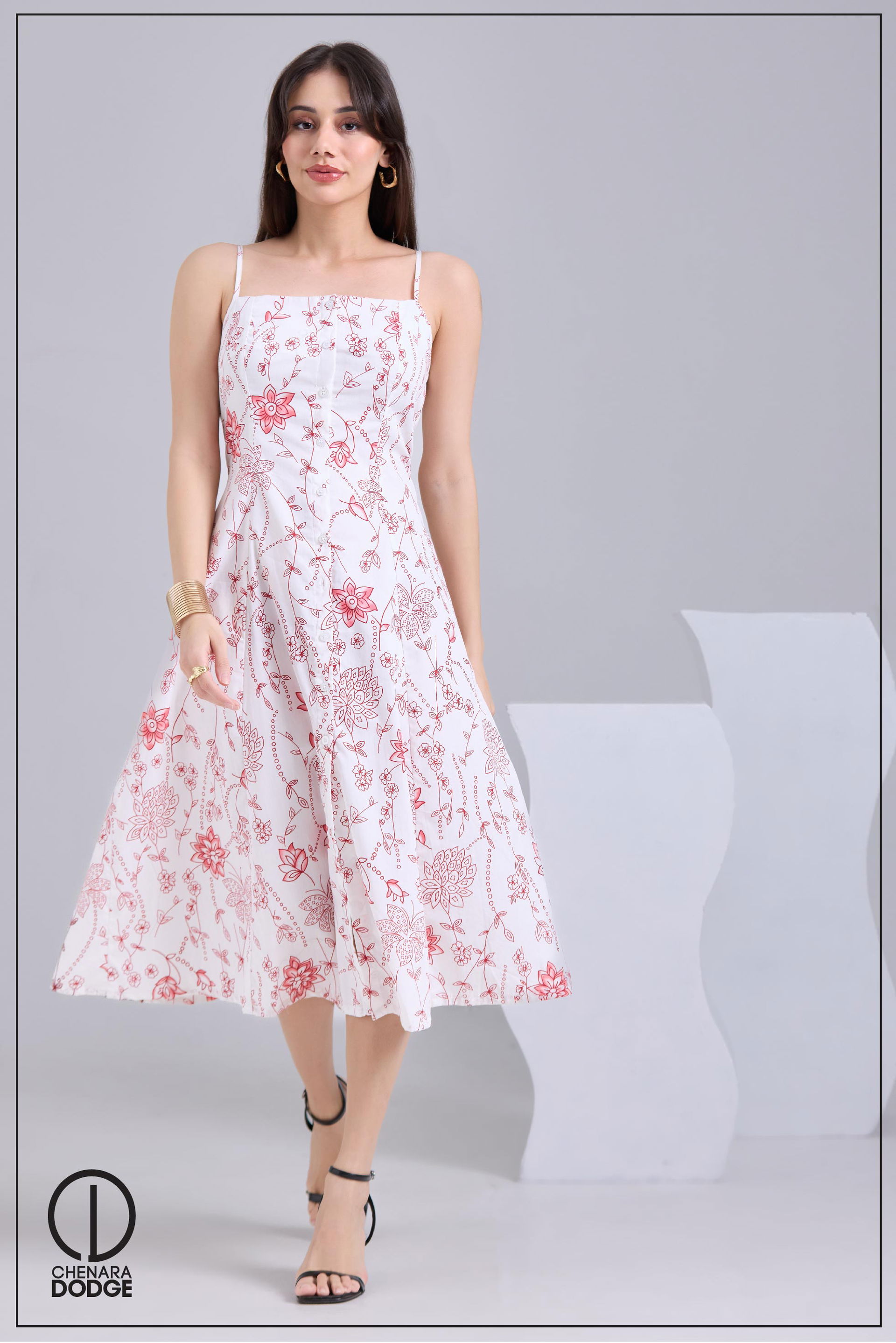 THERESA BUTTON DOWN MIDI DRESS