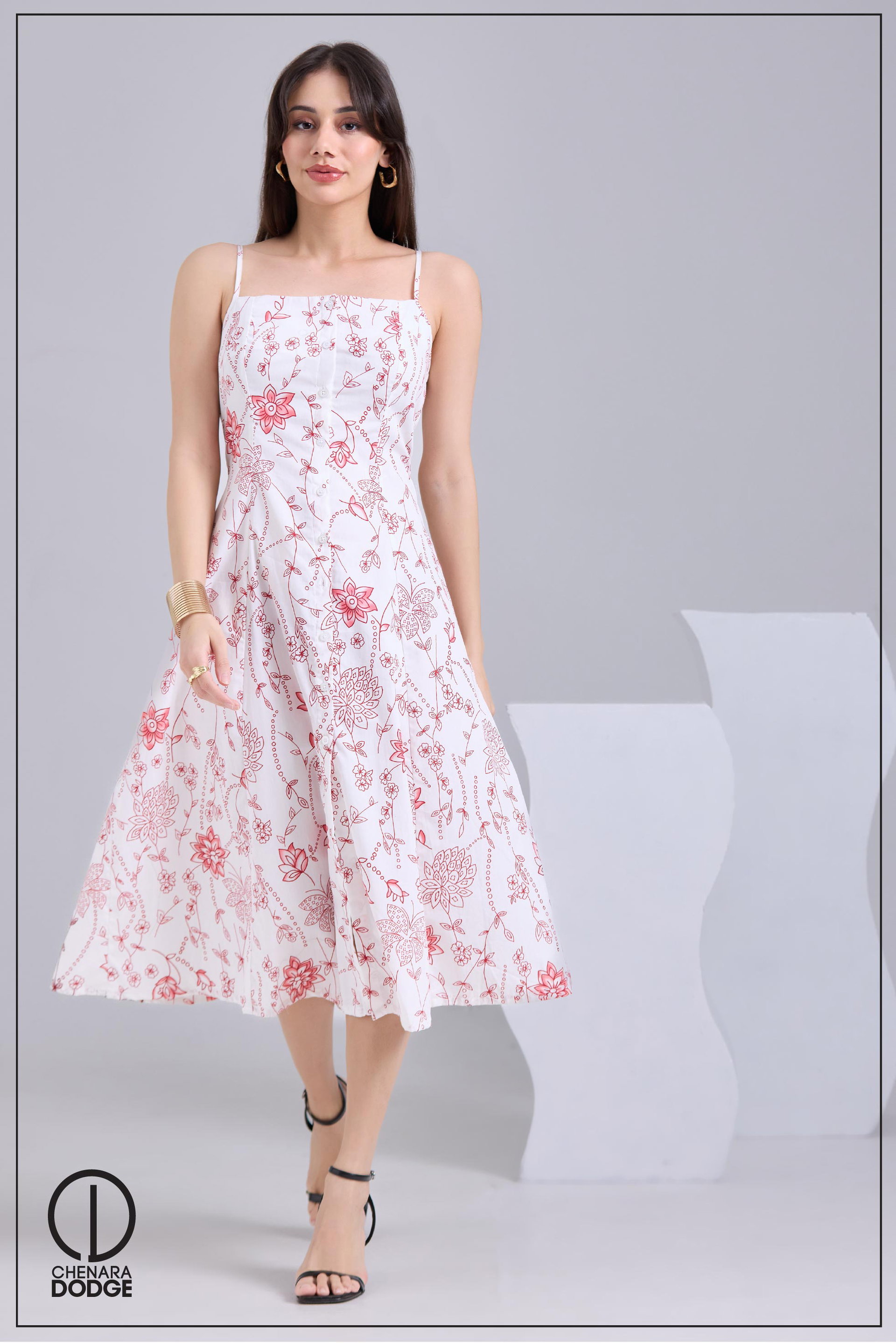 THERESA BUTTON DOWN MIDI DRESS