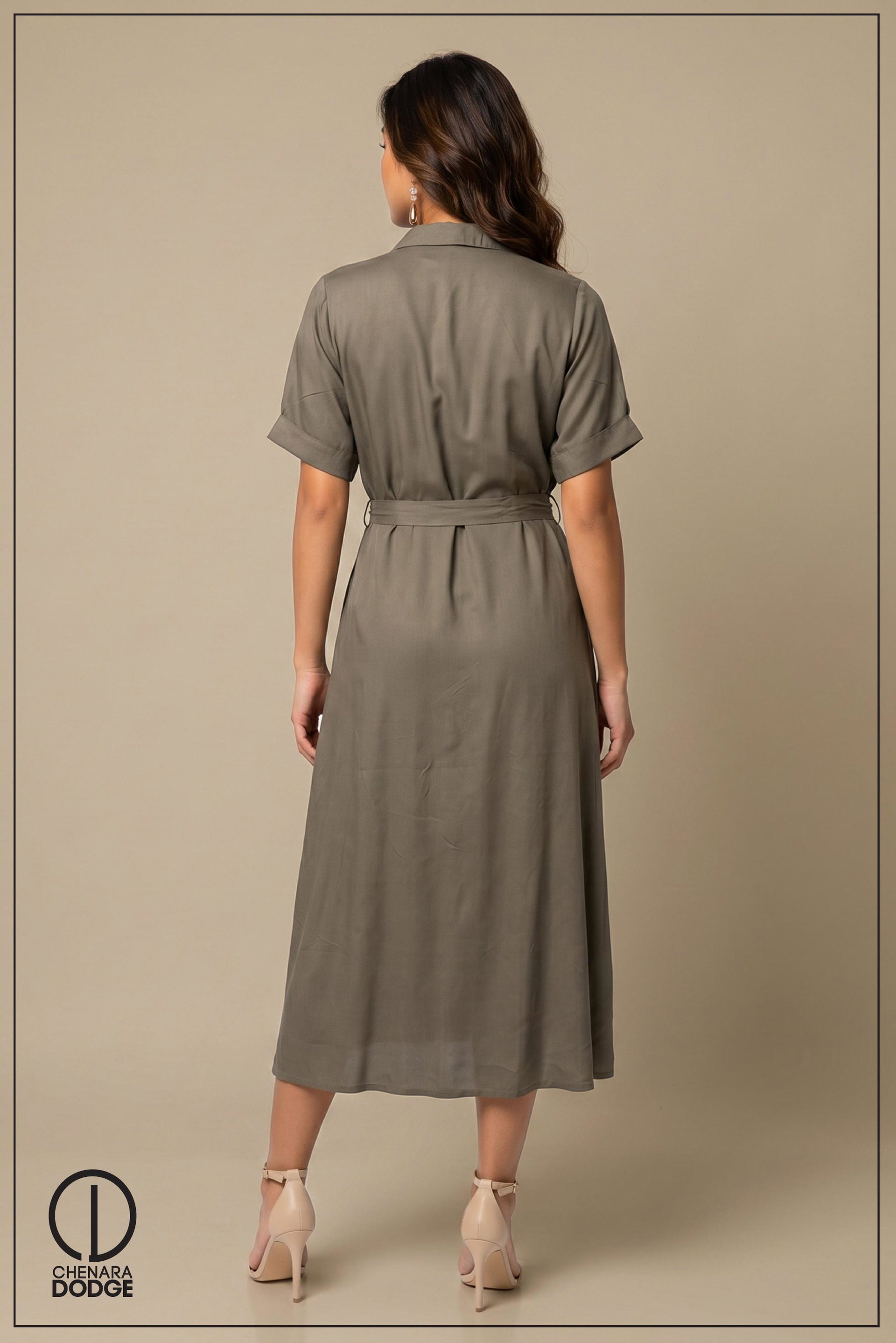 THERESA SHORT  SLEEVE  MIDI DRESS