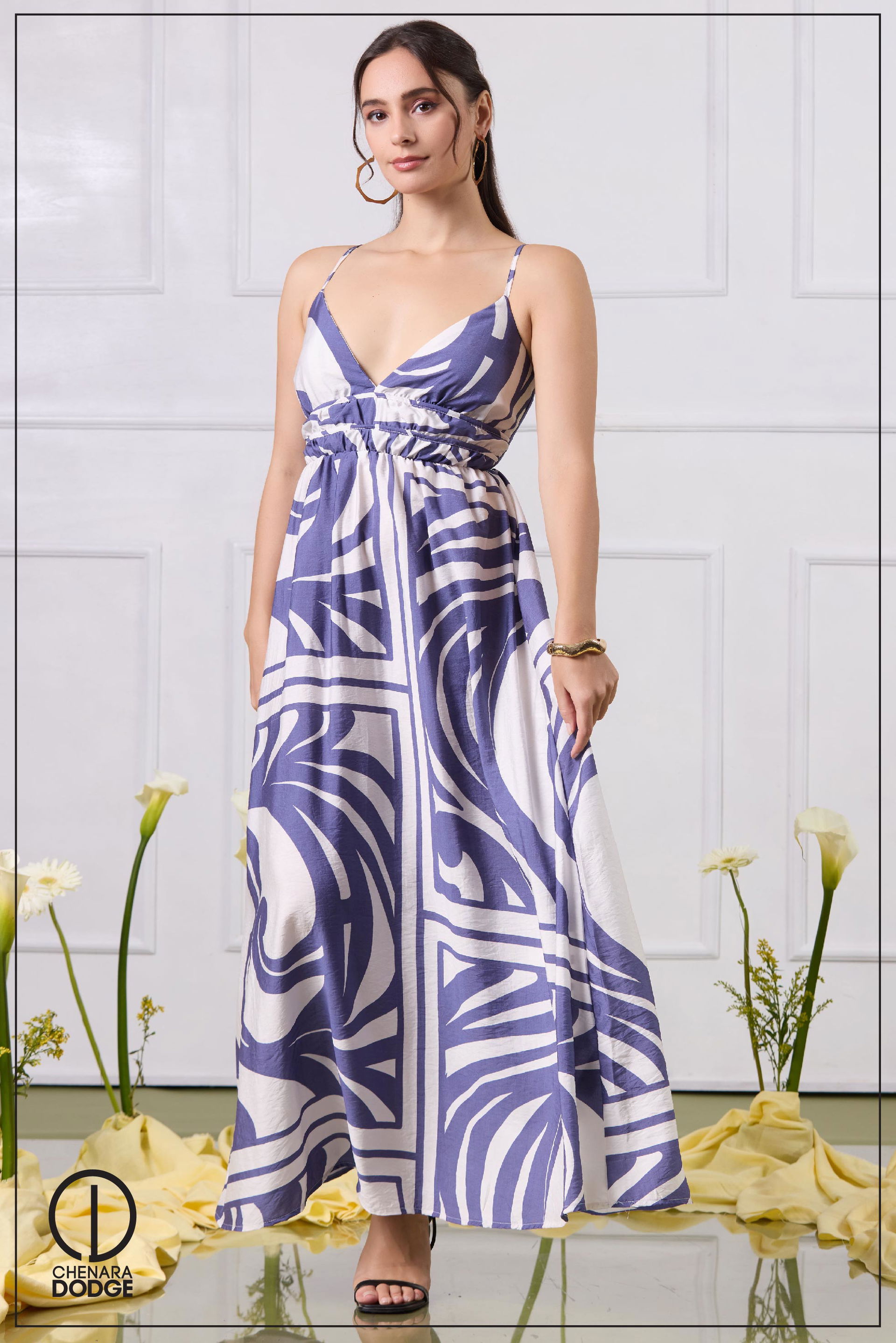 White & (Blue Printed)