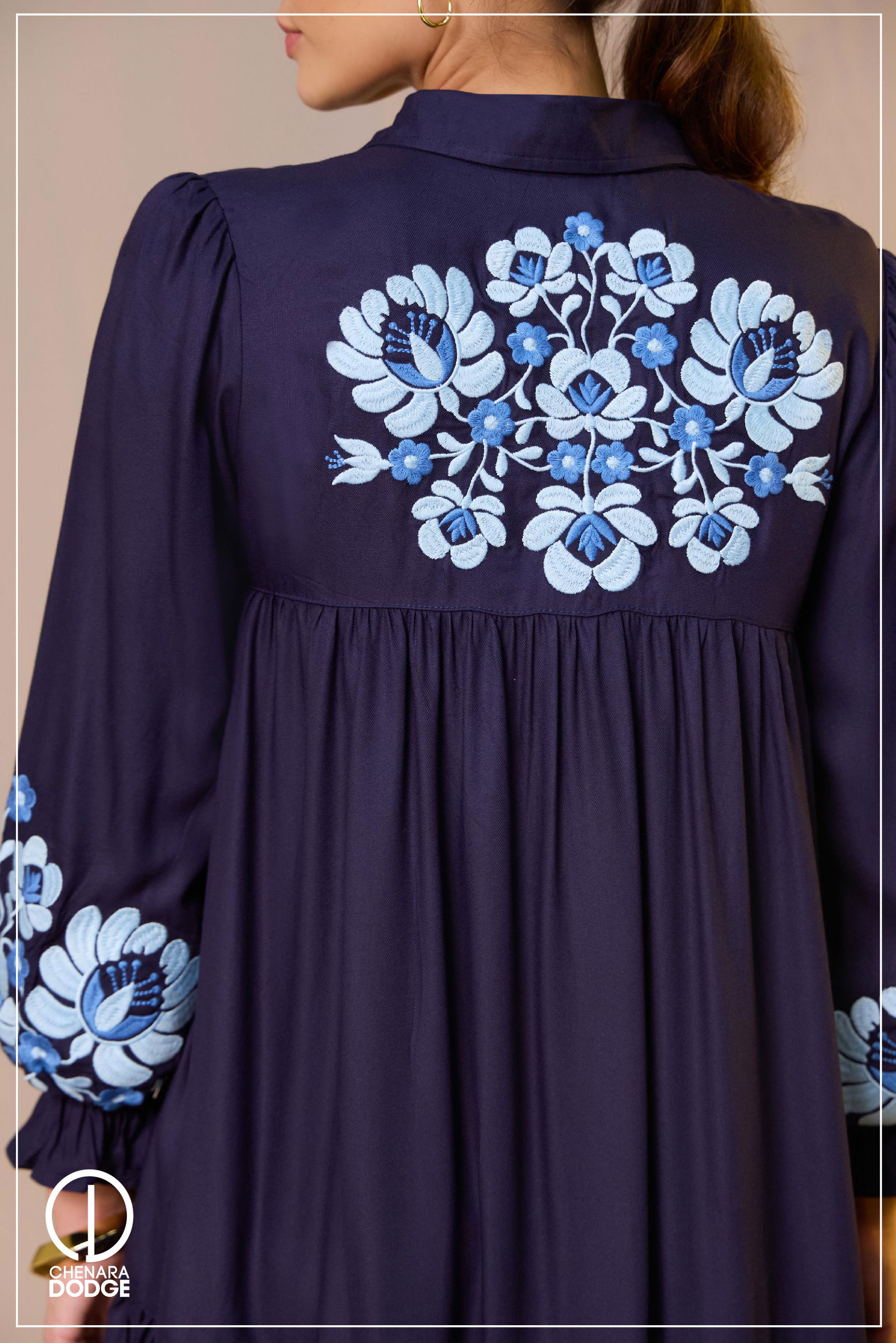 TIERED CASUAL EMB MINI DRESS