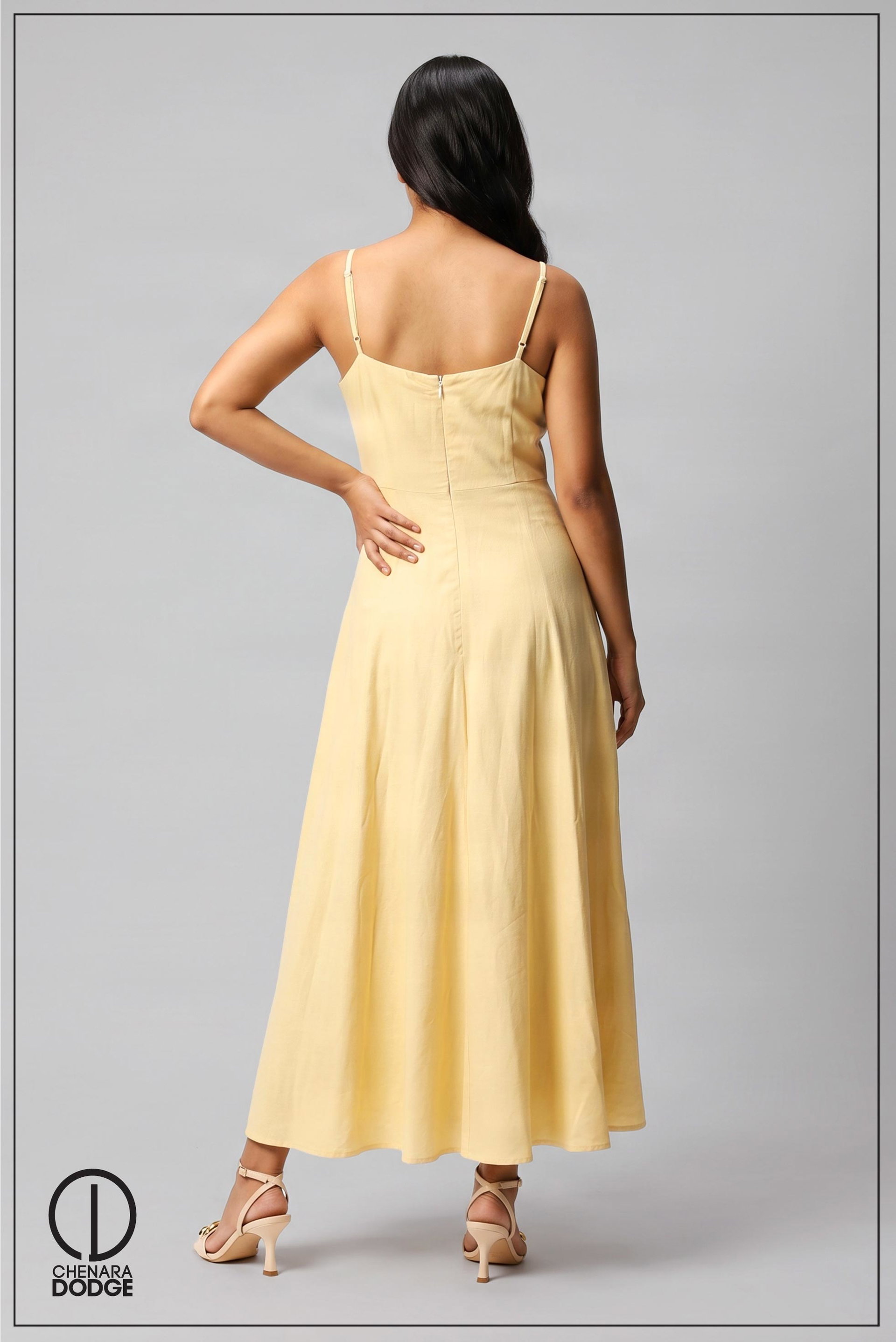 URSULA V NECK SLEEVELESS MAXI DRESS