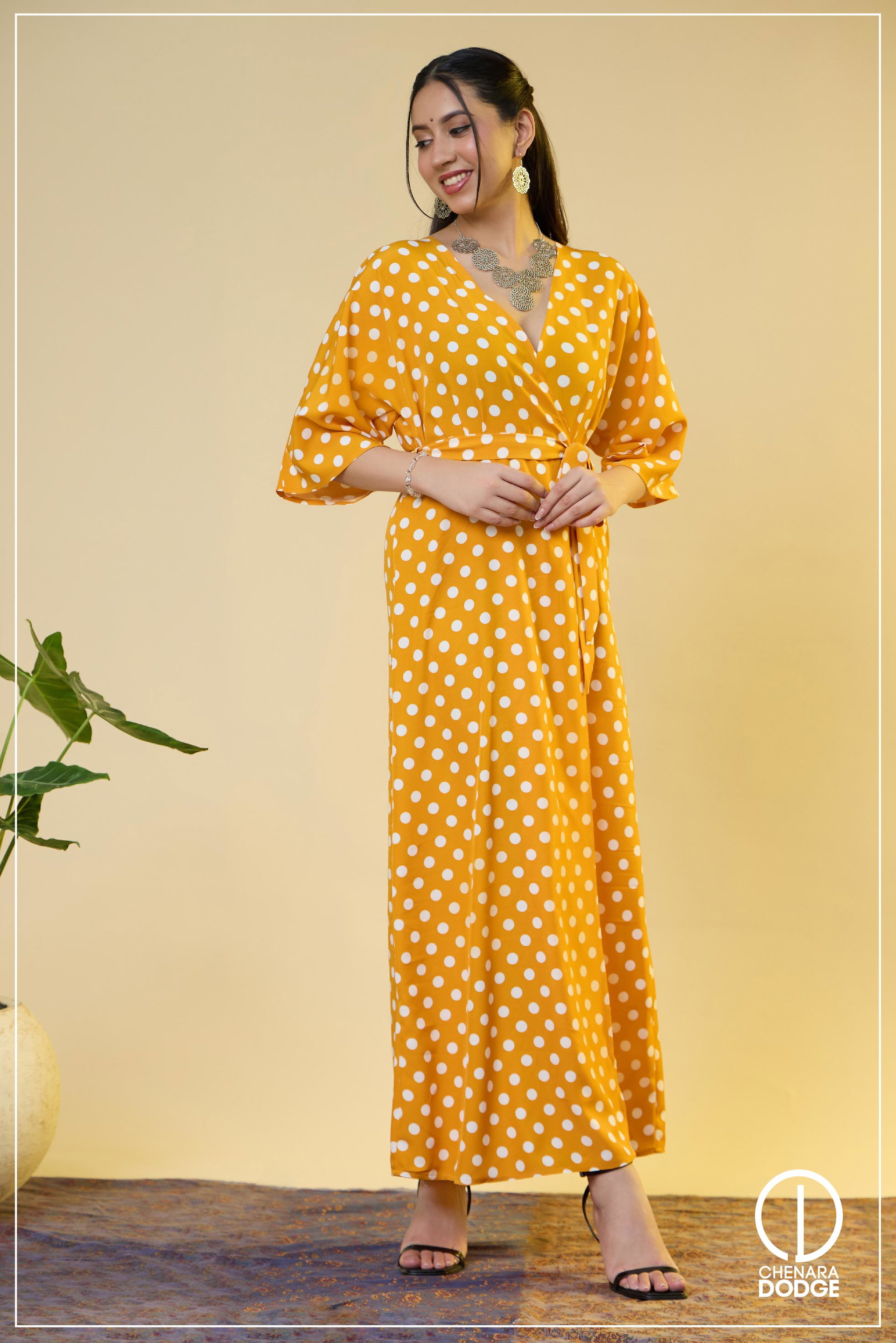 VALARIE WRAP NECK MAXI DRESS