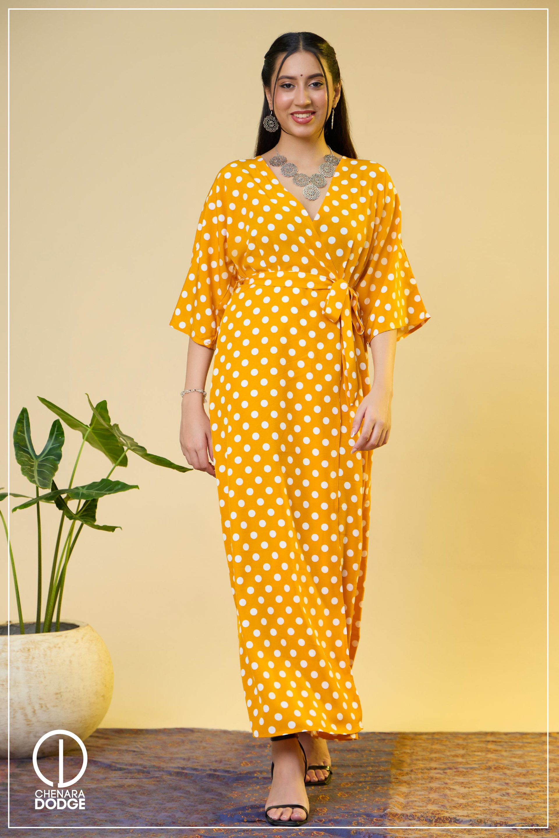 VALARIE WRAP NECK MAXI DRESS