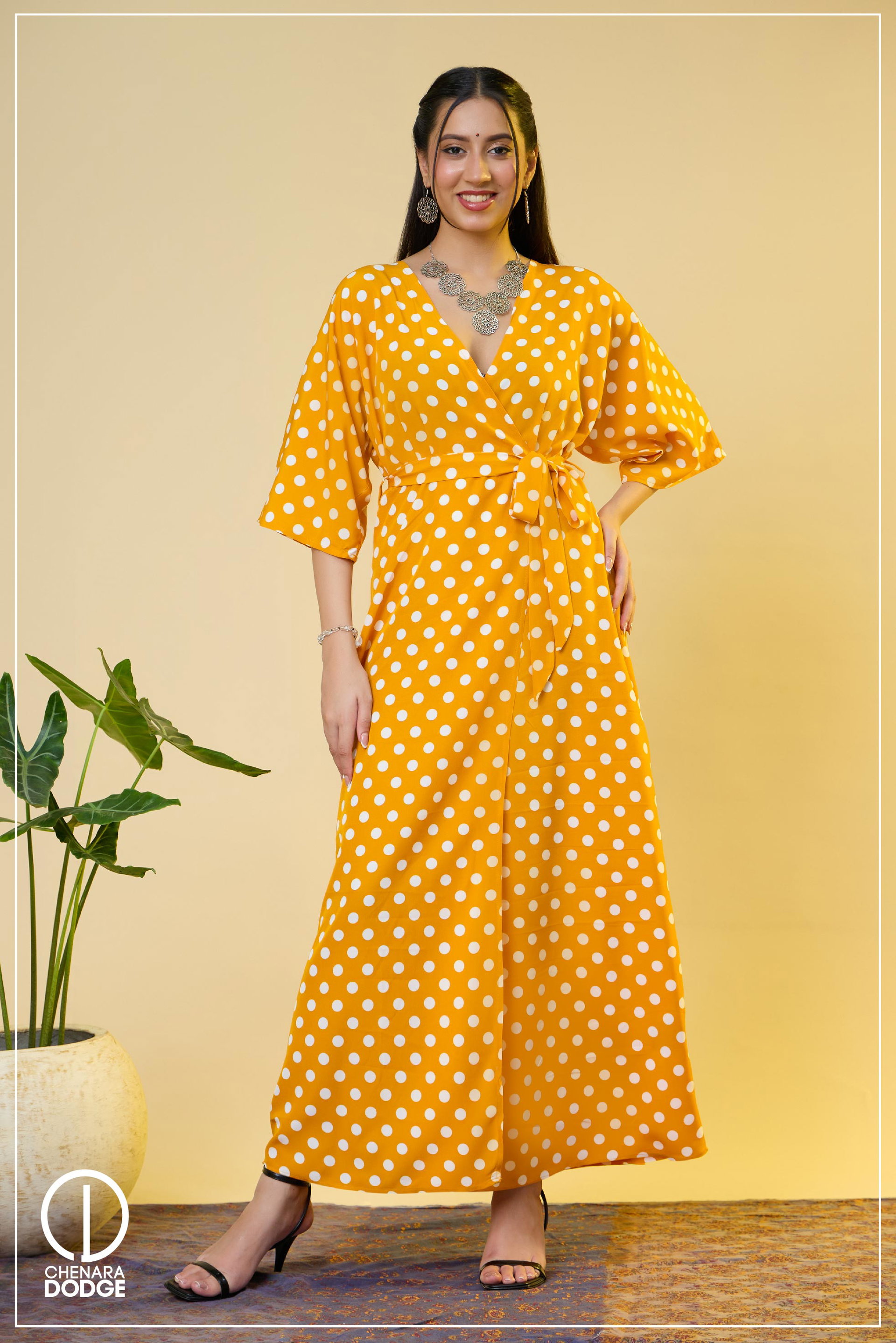 VALARIE WRAP NECK MAXI DRESS