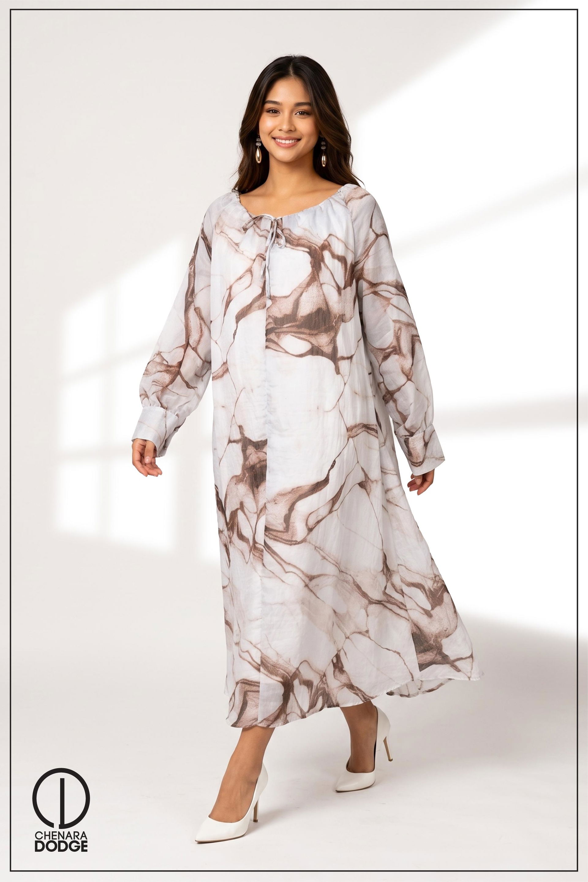 VENIZZA BACK TIE-UP MIDI DRESS