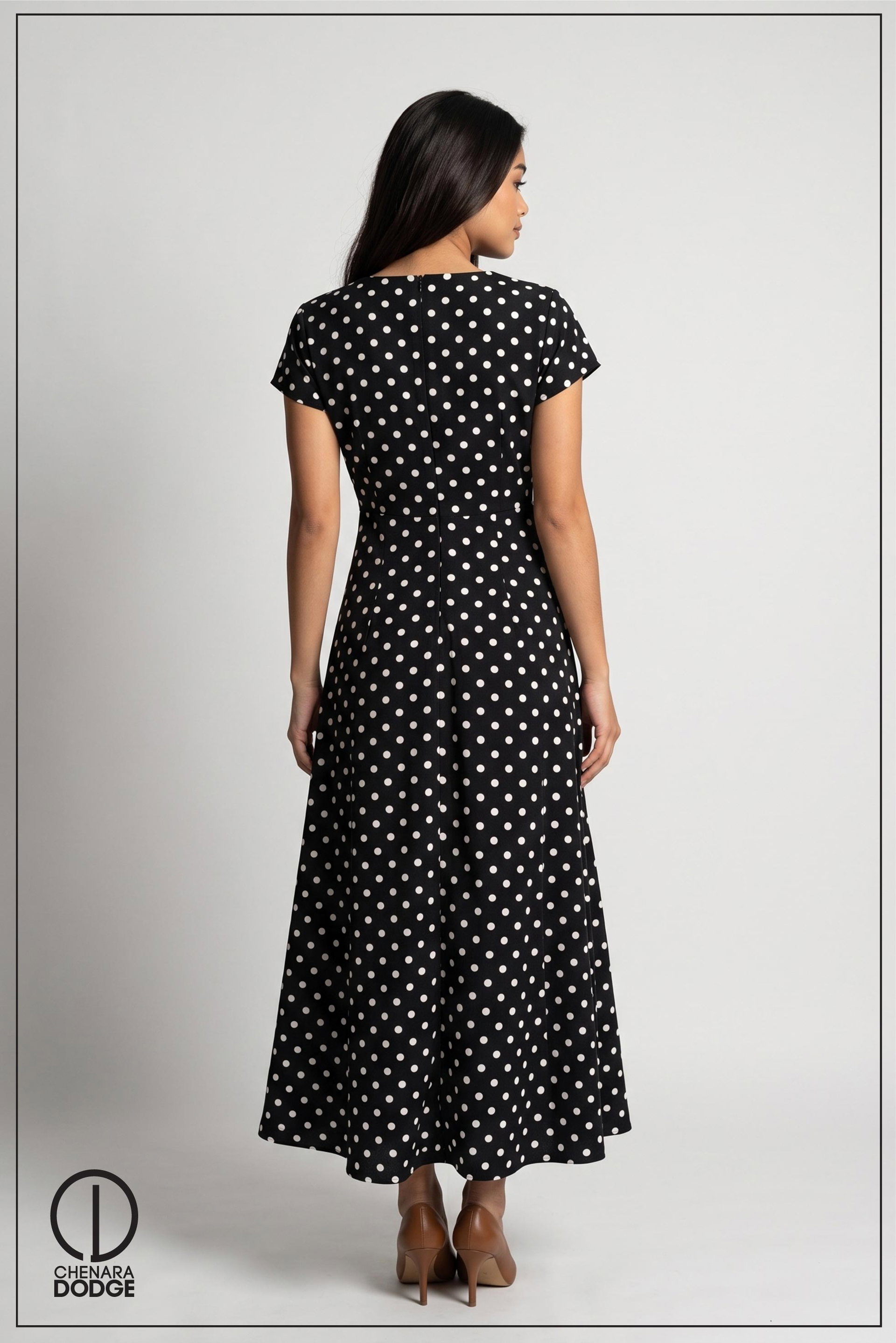 VERITY V NECK MIDI DRESS