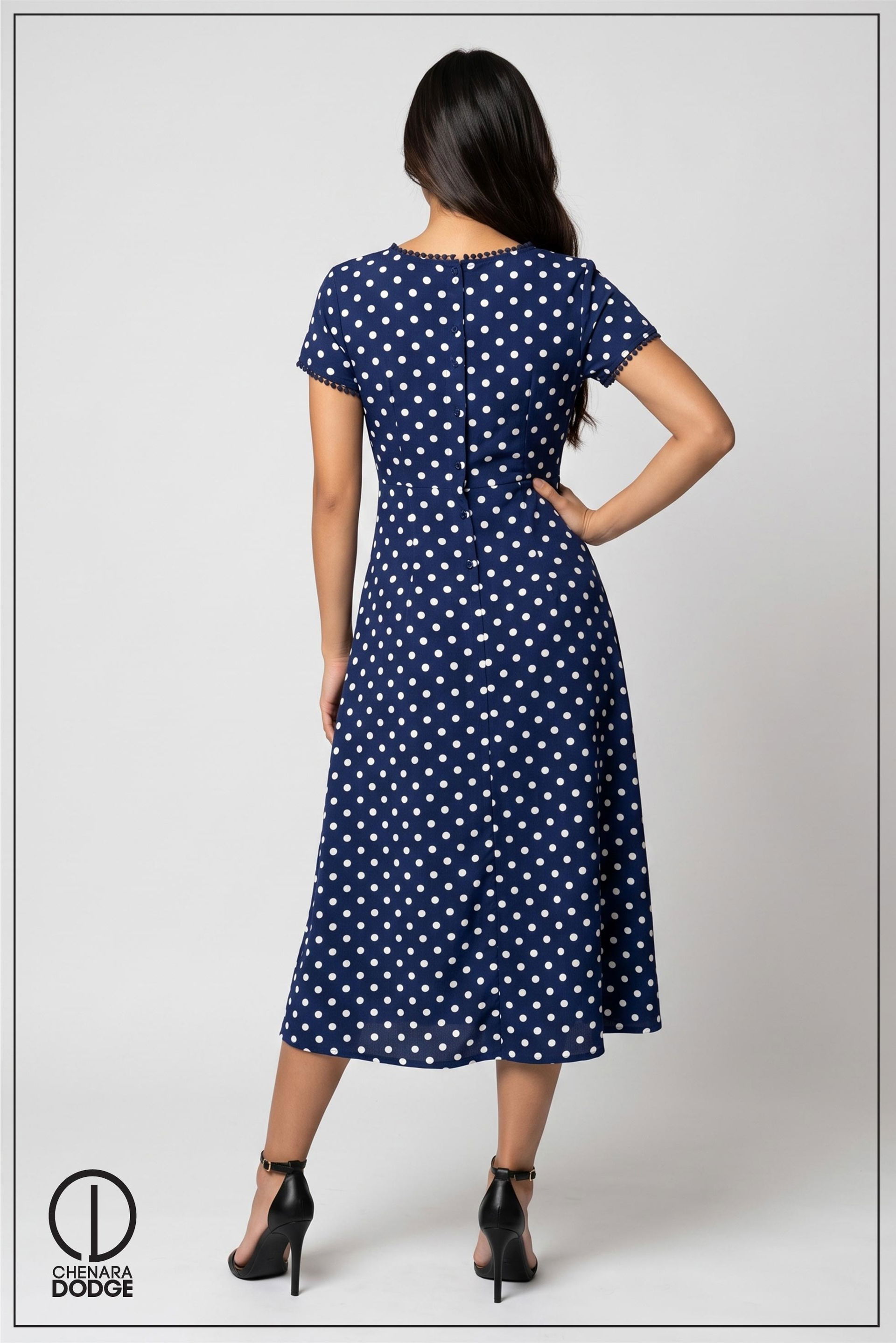 VERITY V NECK MIDI DRESS