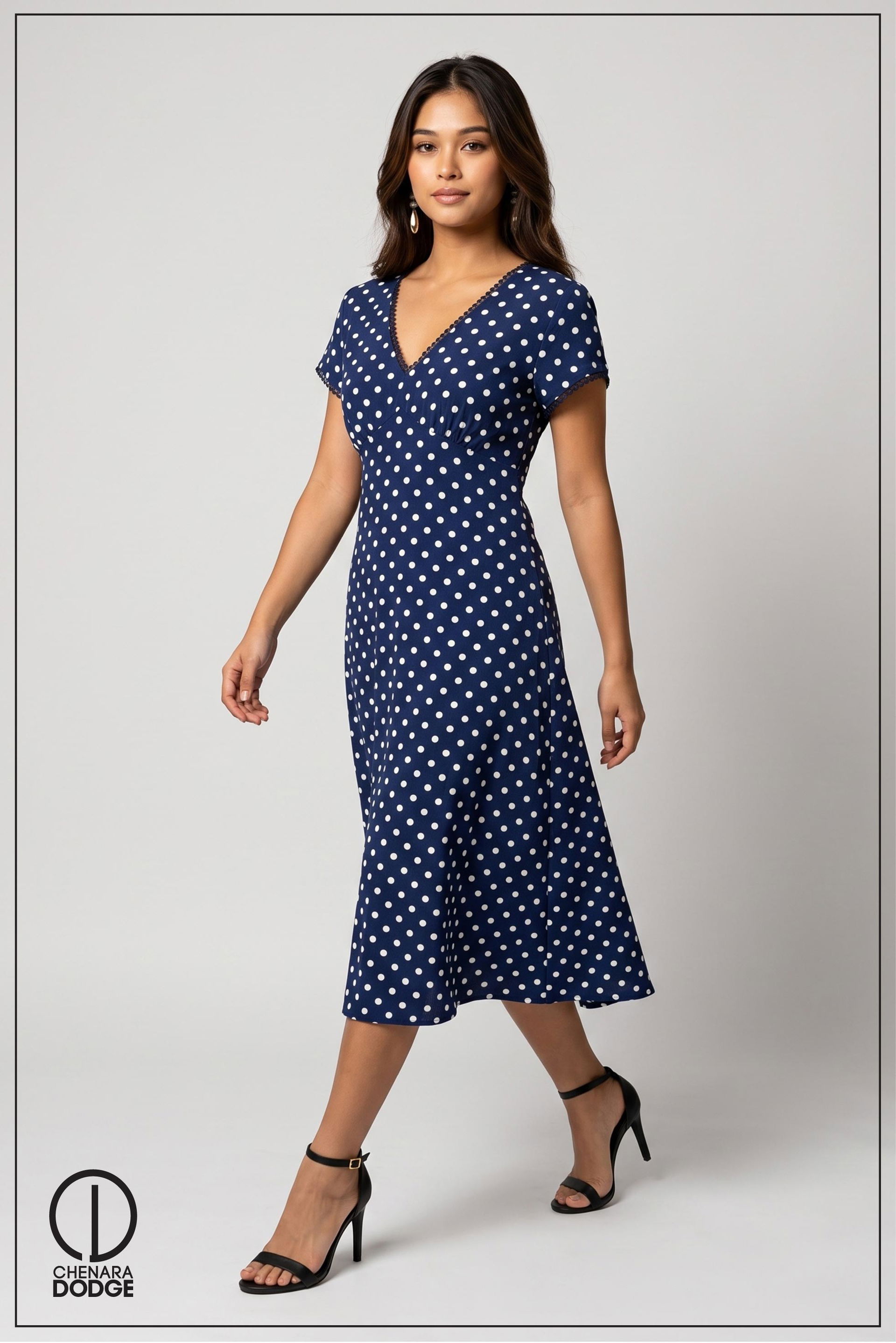 VERITY V NECK MIDI DRESS
