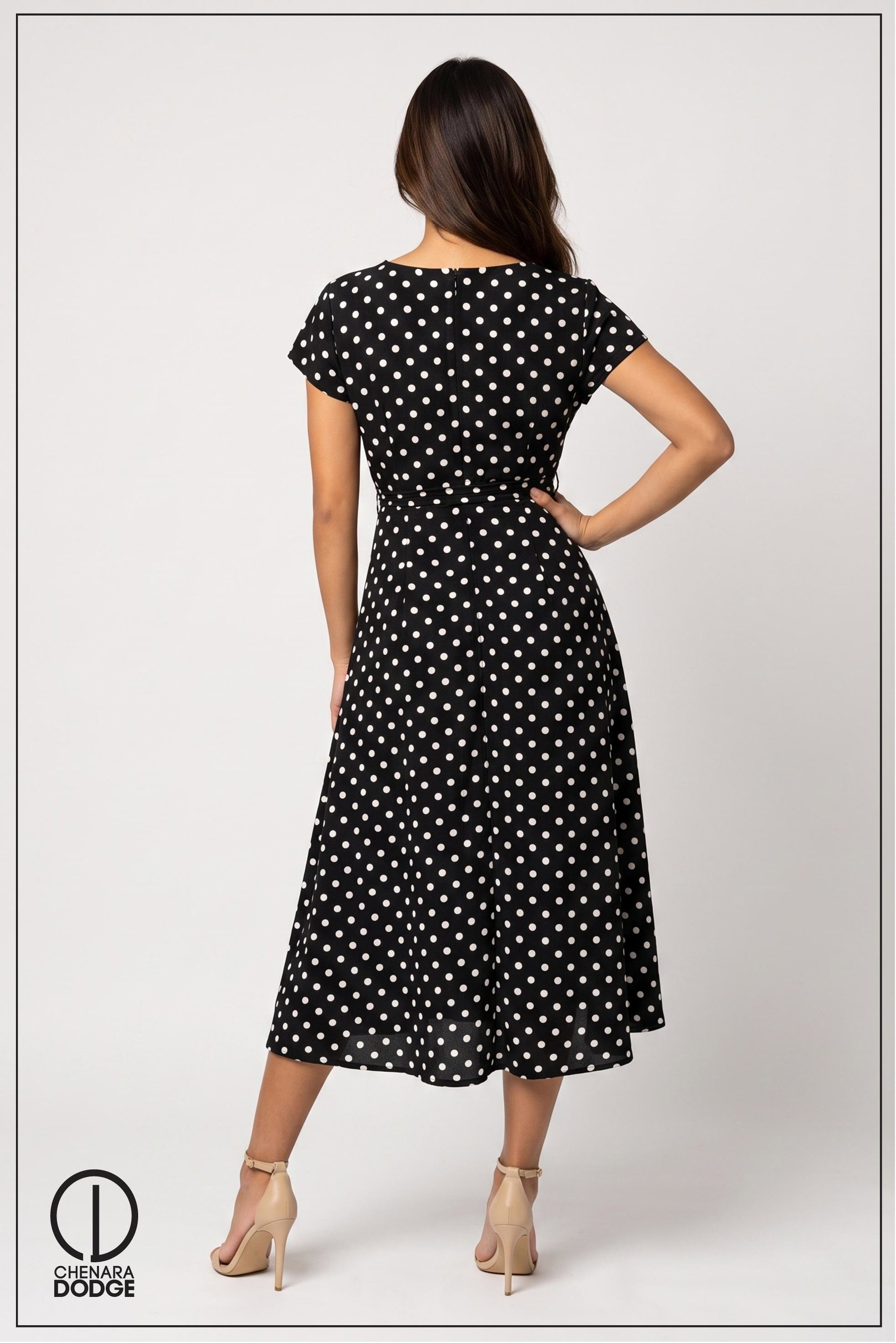 VERITY V NECK MIDI DRESS