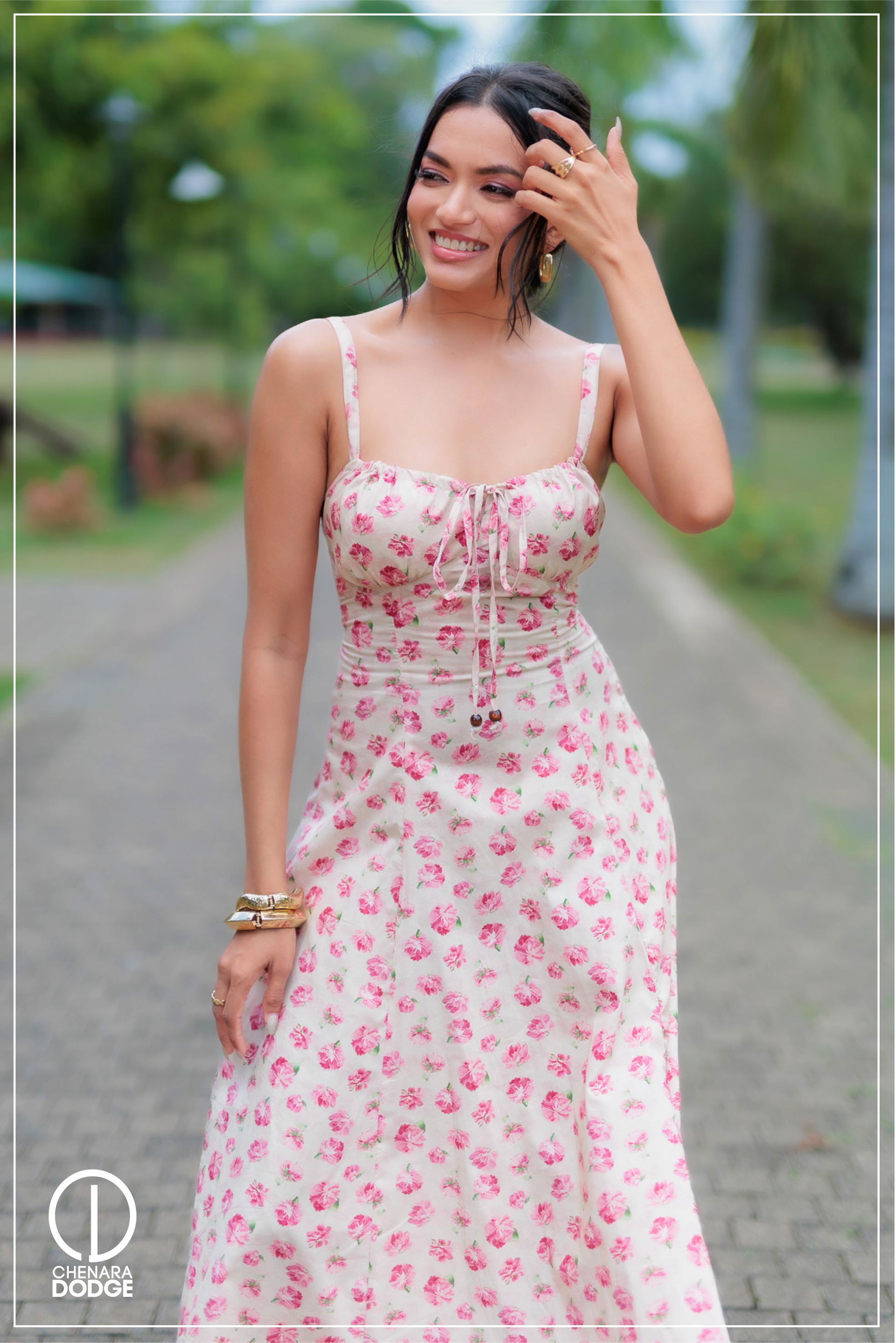 VERONICA BUSTIER MIDI DRESS