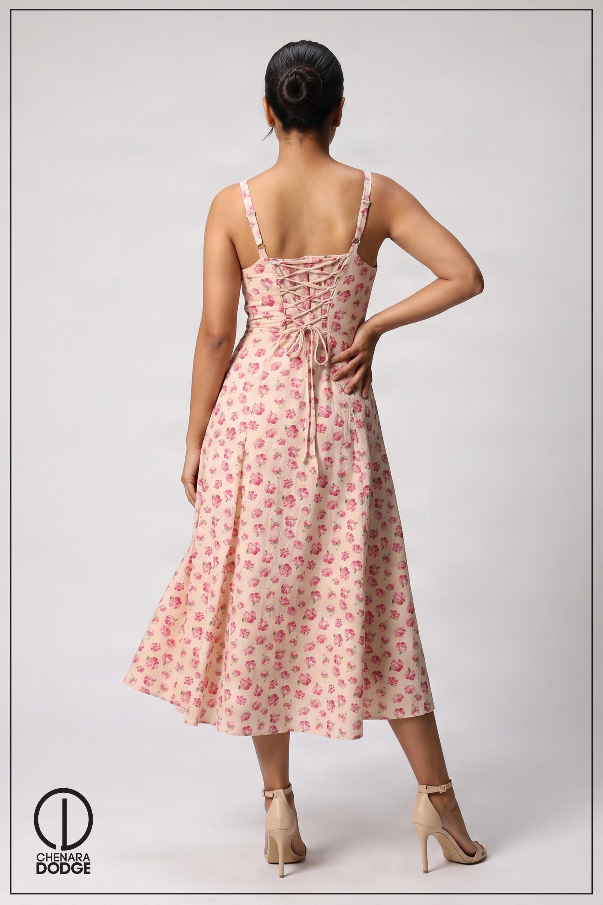 VERONICA BUSTIER MIDI DRESS
