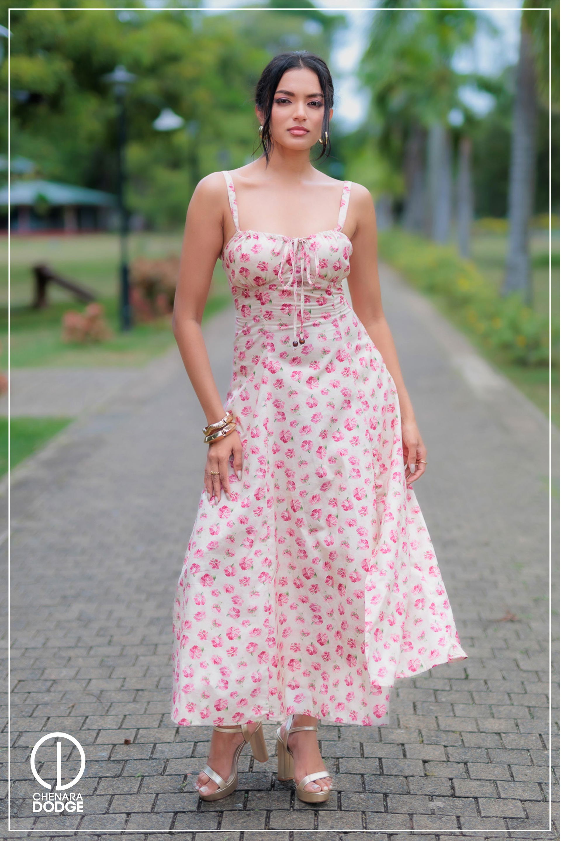 VERONICA BUSTIER MIDI DRESS