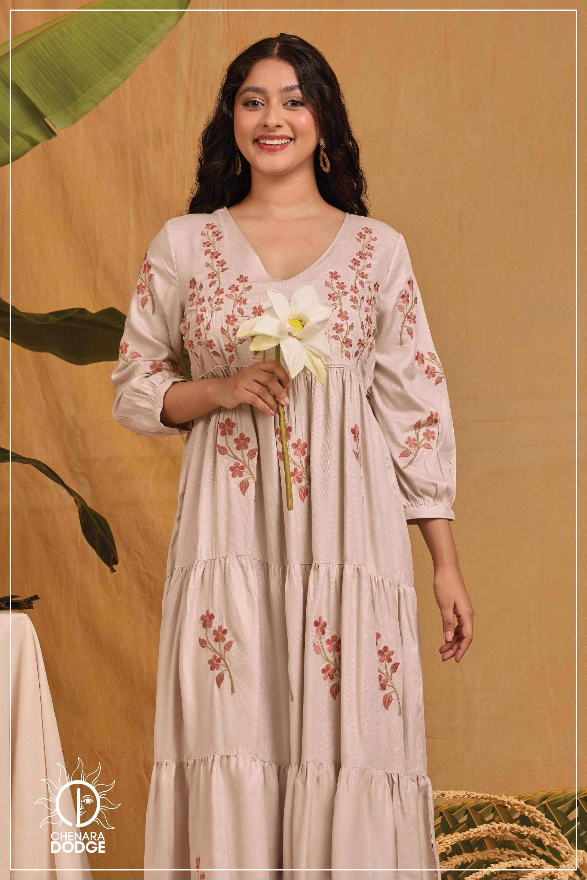 VICTORIA EMBROIDERED MAXI DRESS