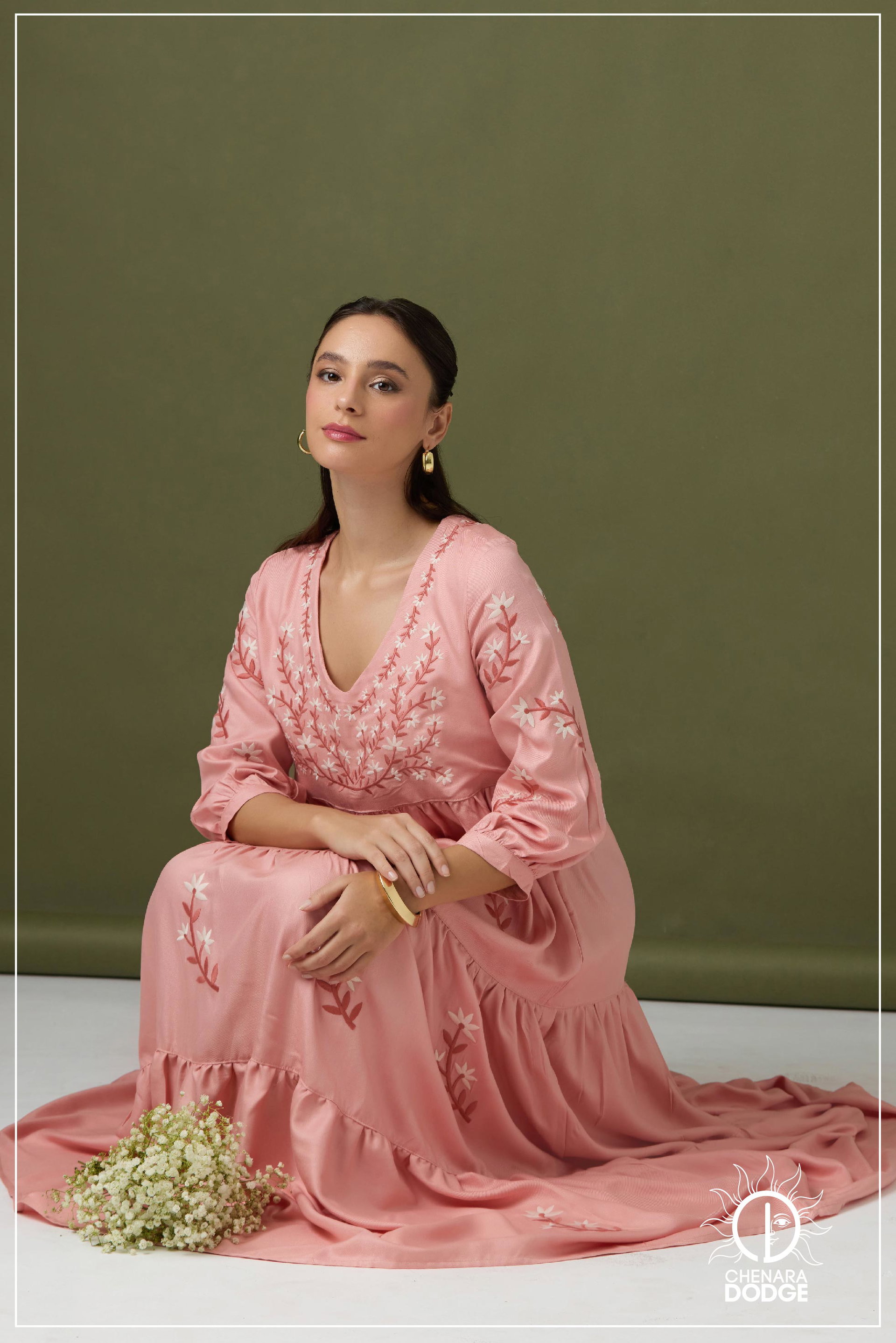 VICTORIA EMBROIDERED MAXI DRESS