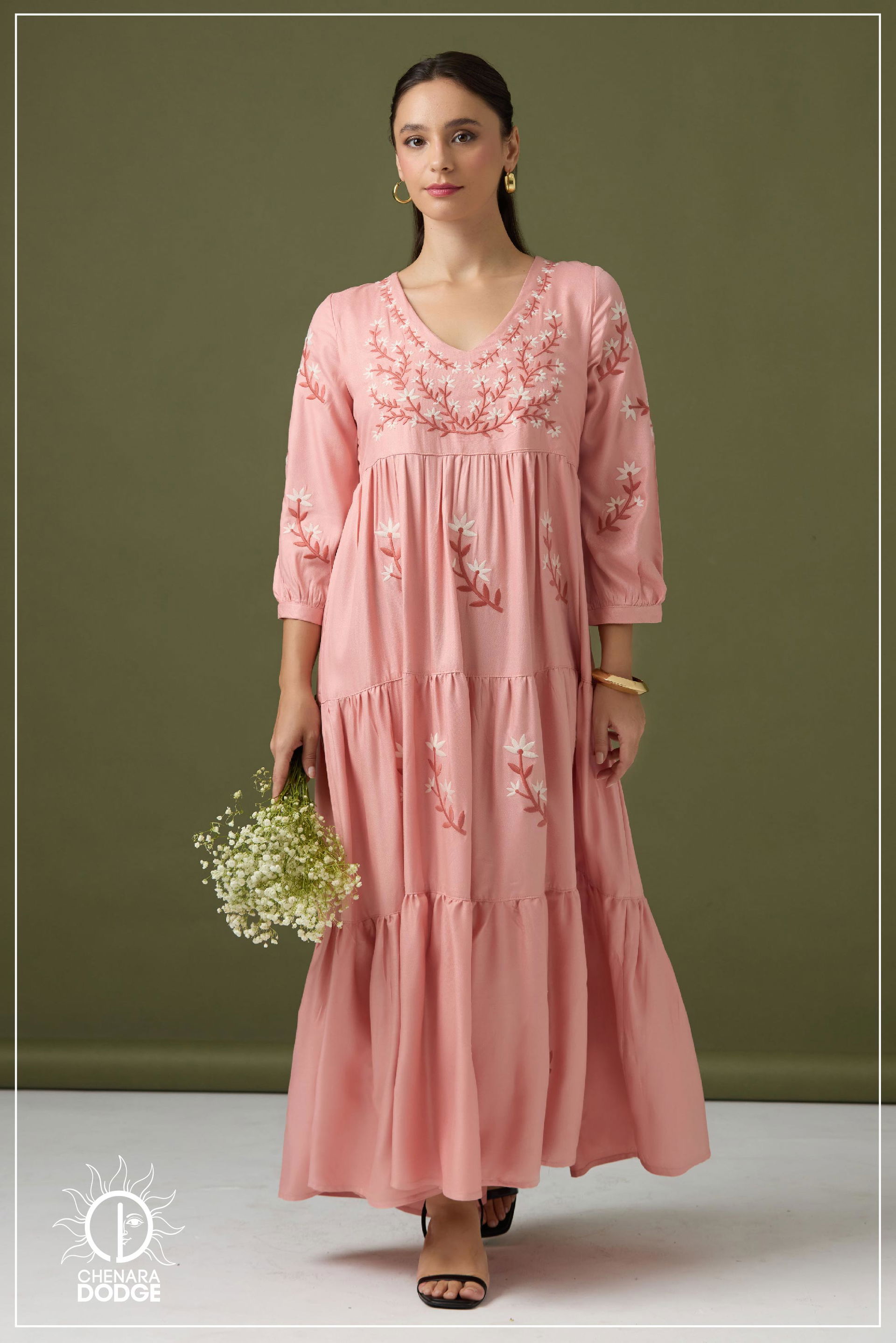 VICTORIA EMBROIDERED MAXI DRESS