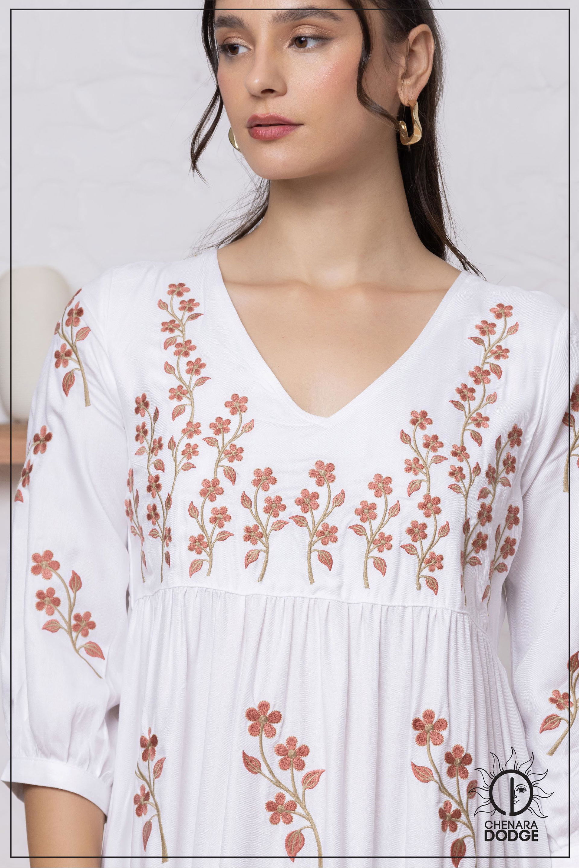 VICTORIA EMBROIDERED MAXI DRESS