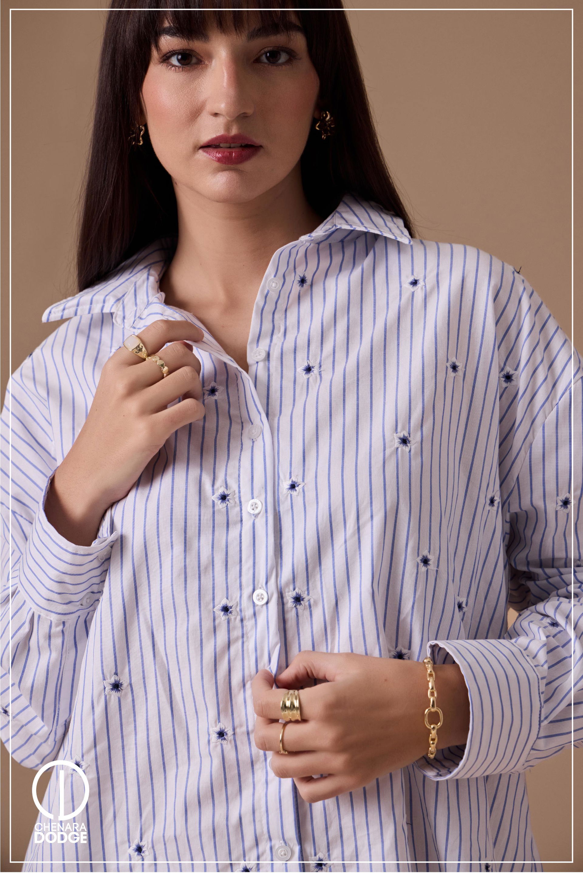 XIRAYA BUTTON DOWN EMB SHIRT