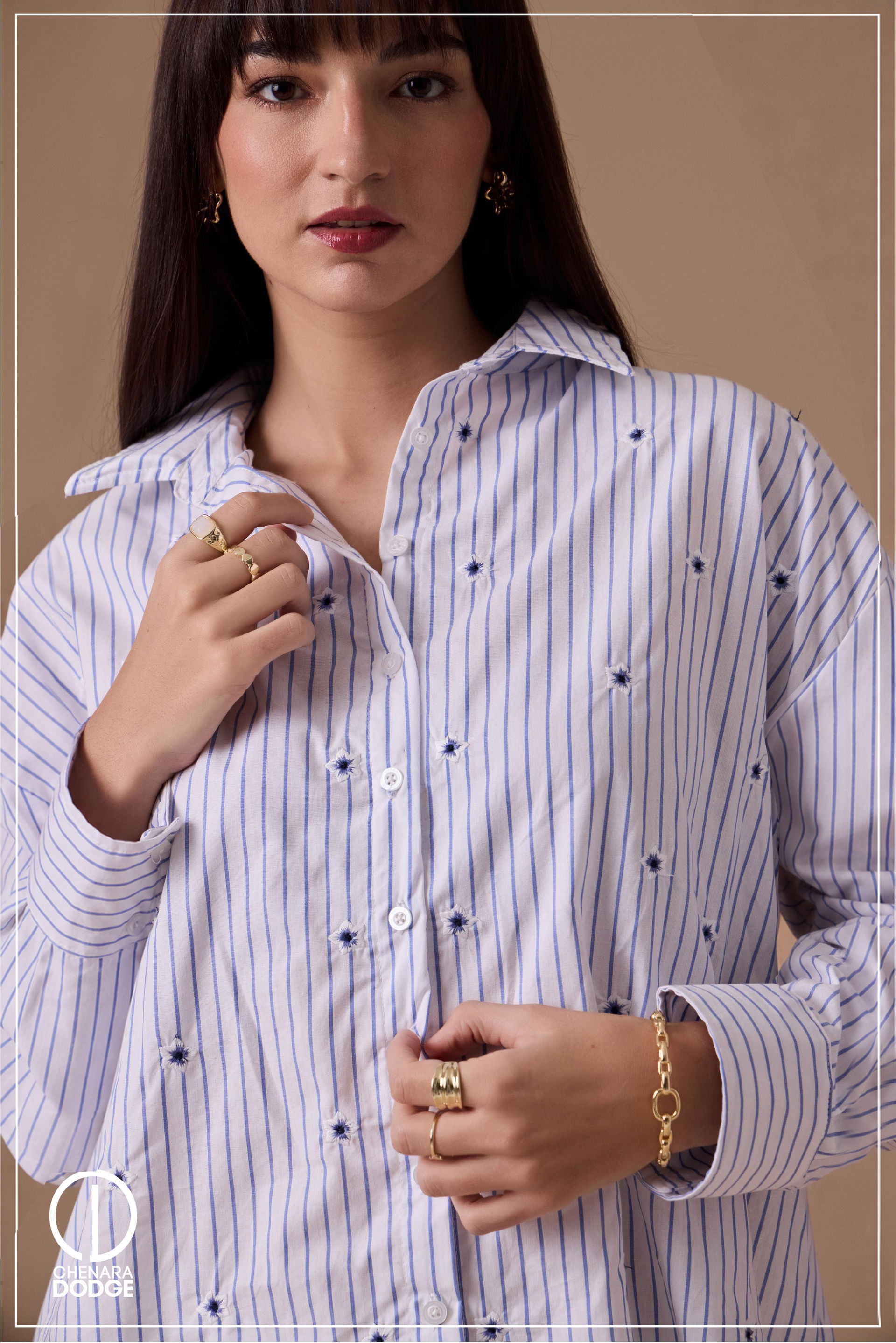 XIRAYA BUTTON DOWN EMB SHIRT