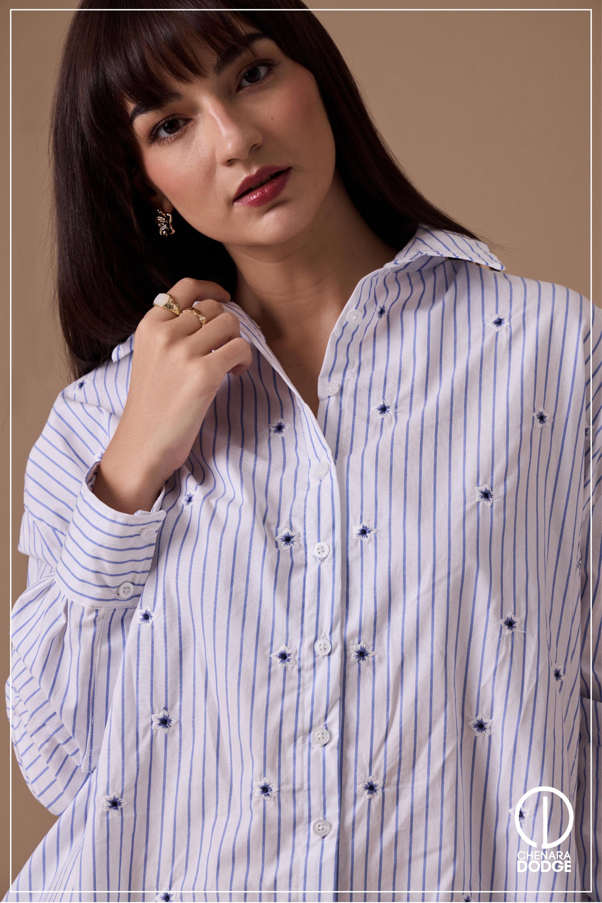 XIRAYA BUTTON DOWN EMB SHIRT