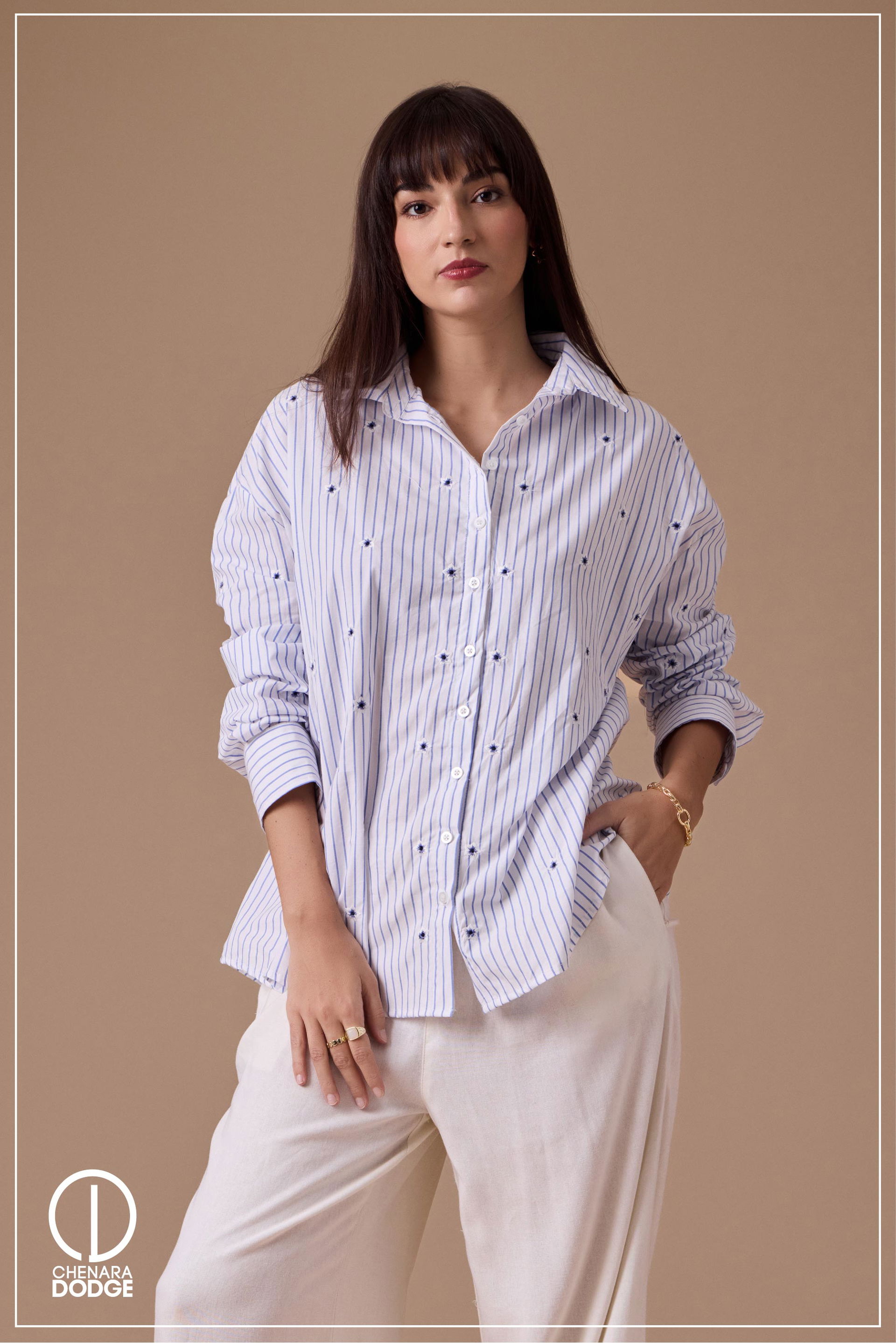 XIRAYA BUTTON DOWN EMB SHIRT