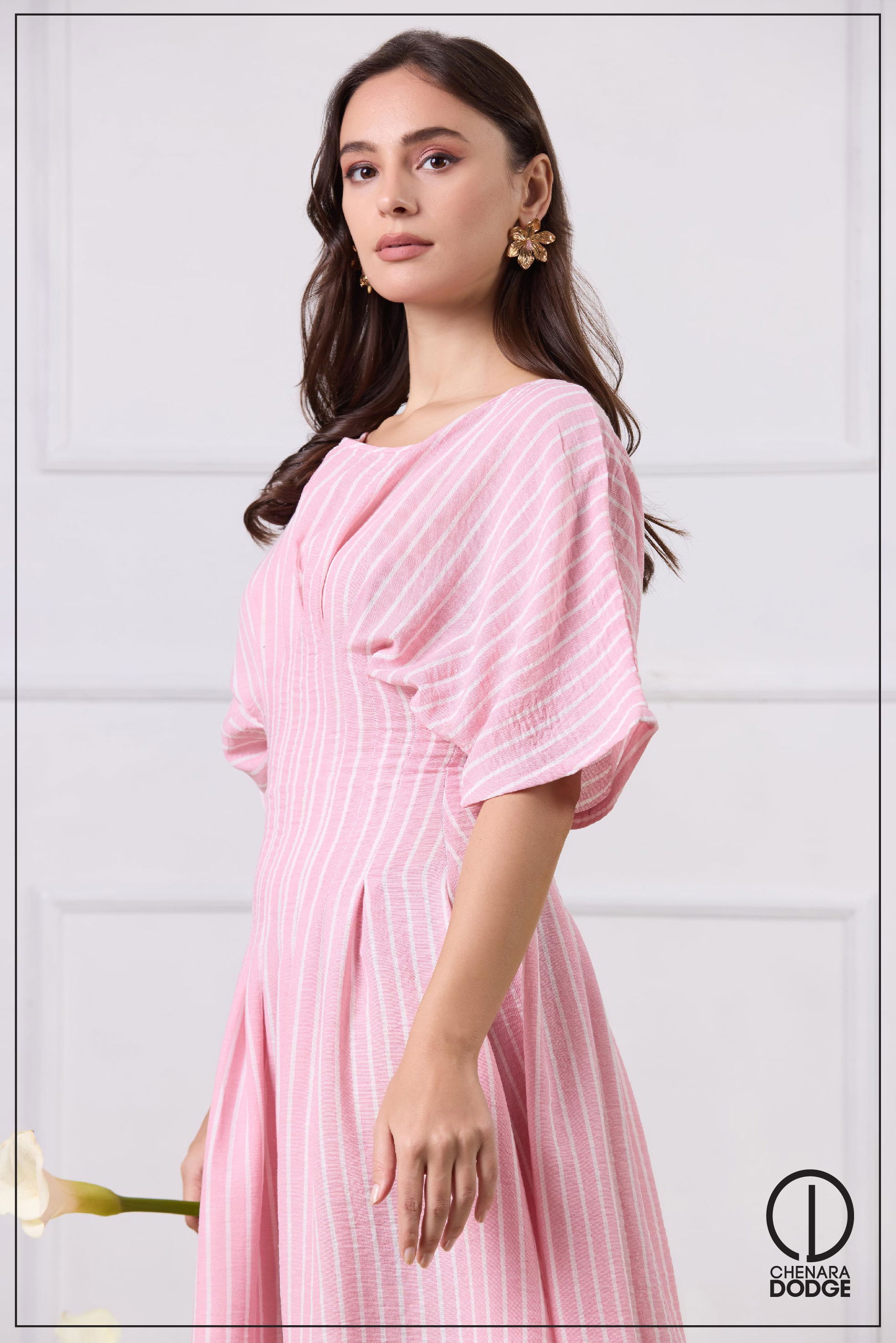 YARA CINCHED WAIST MIDI DRESS