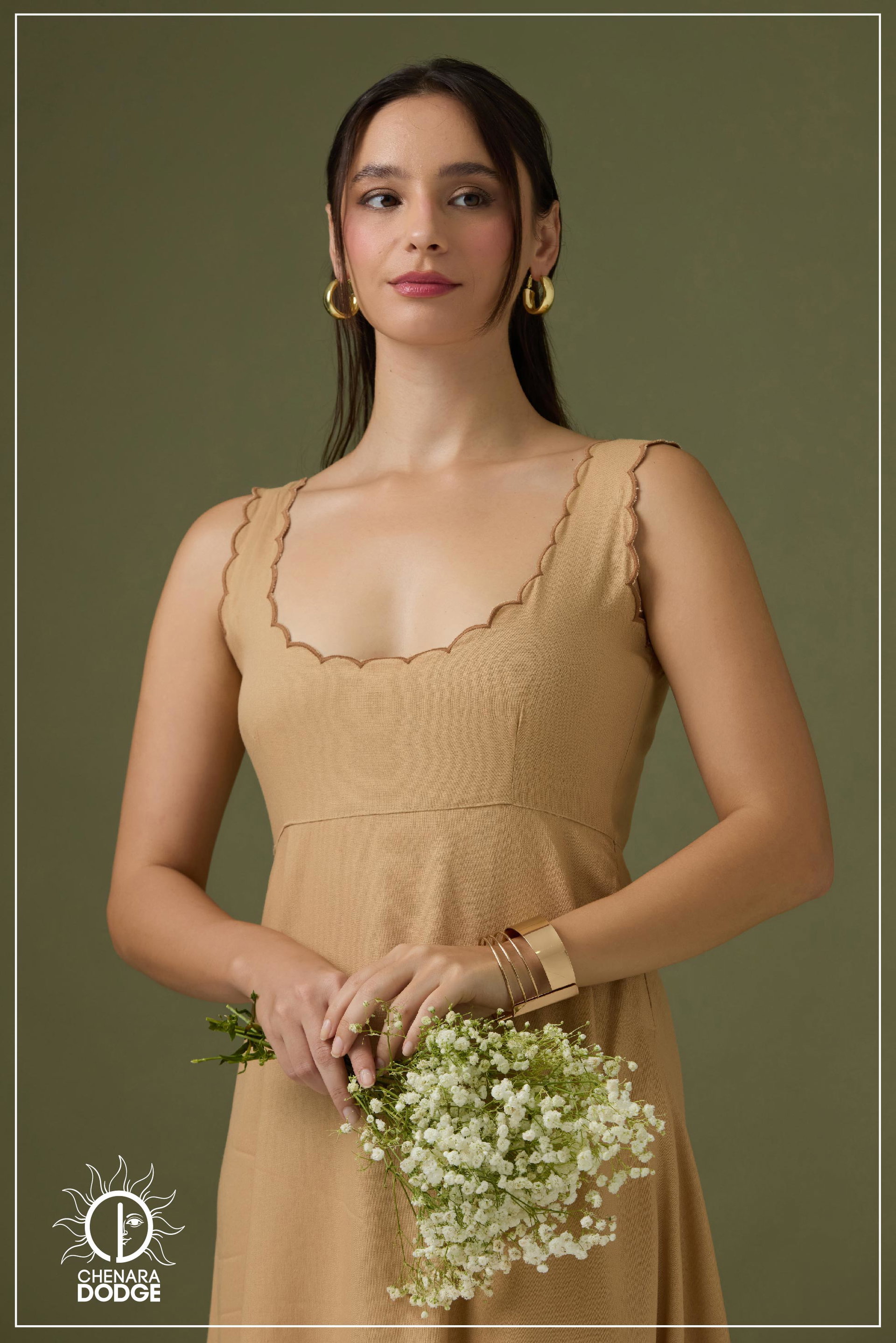 ZARA EMBROIDERED MAXI DRESS