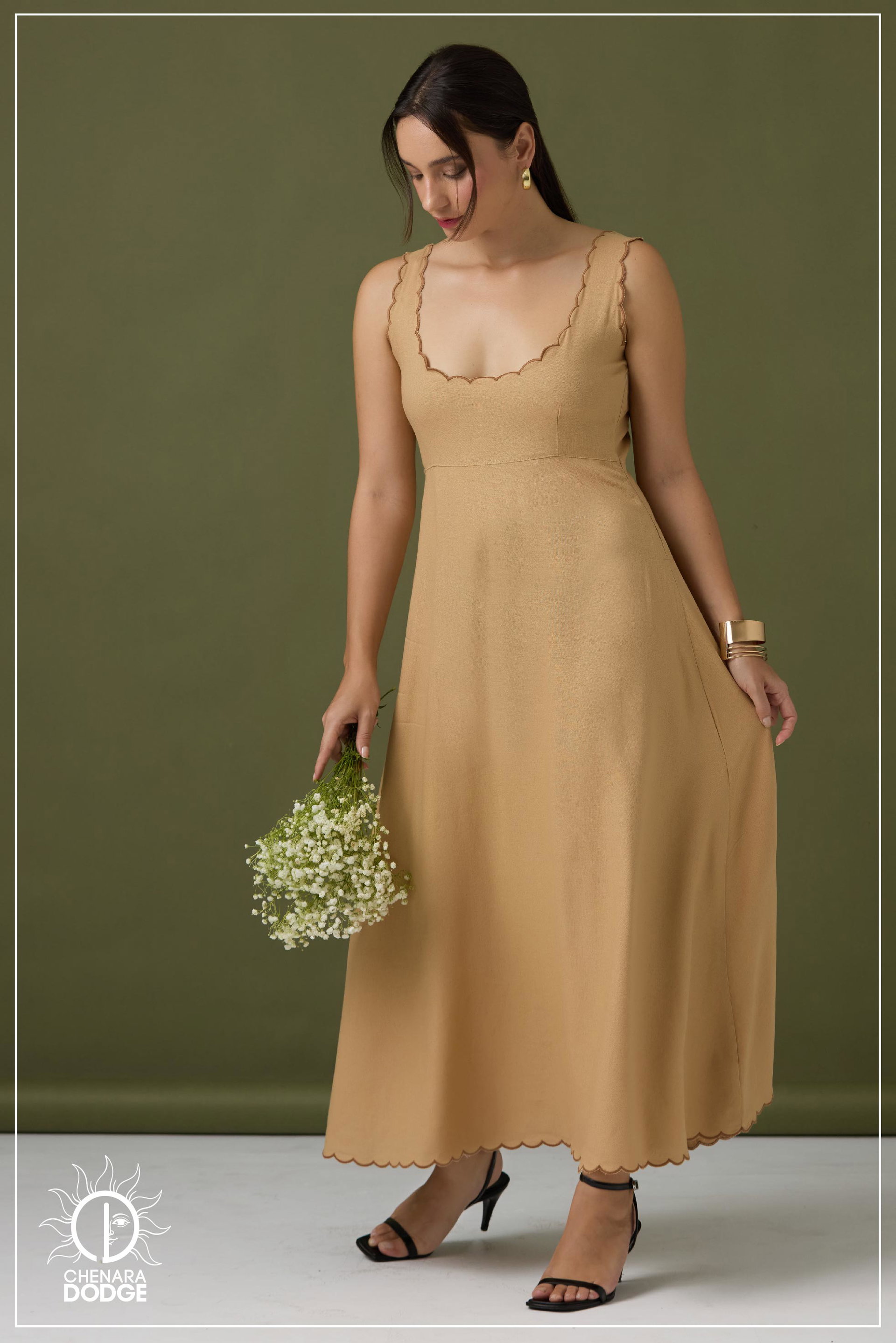 ZARA EMBROIDERED MAXI DRESS