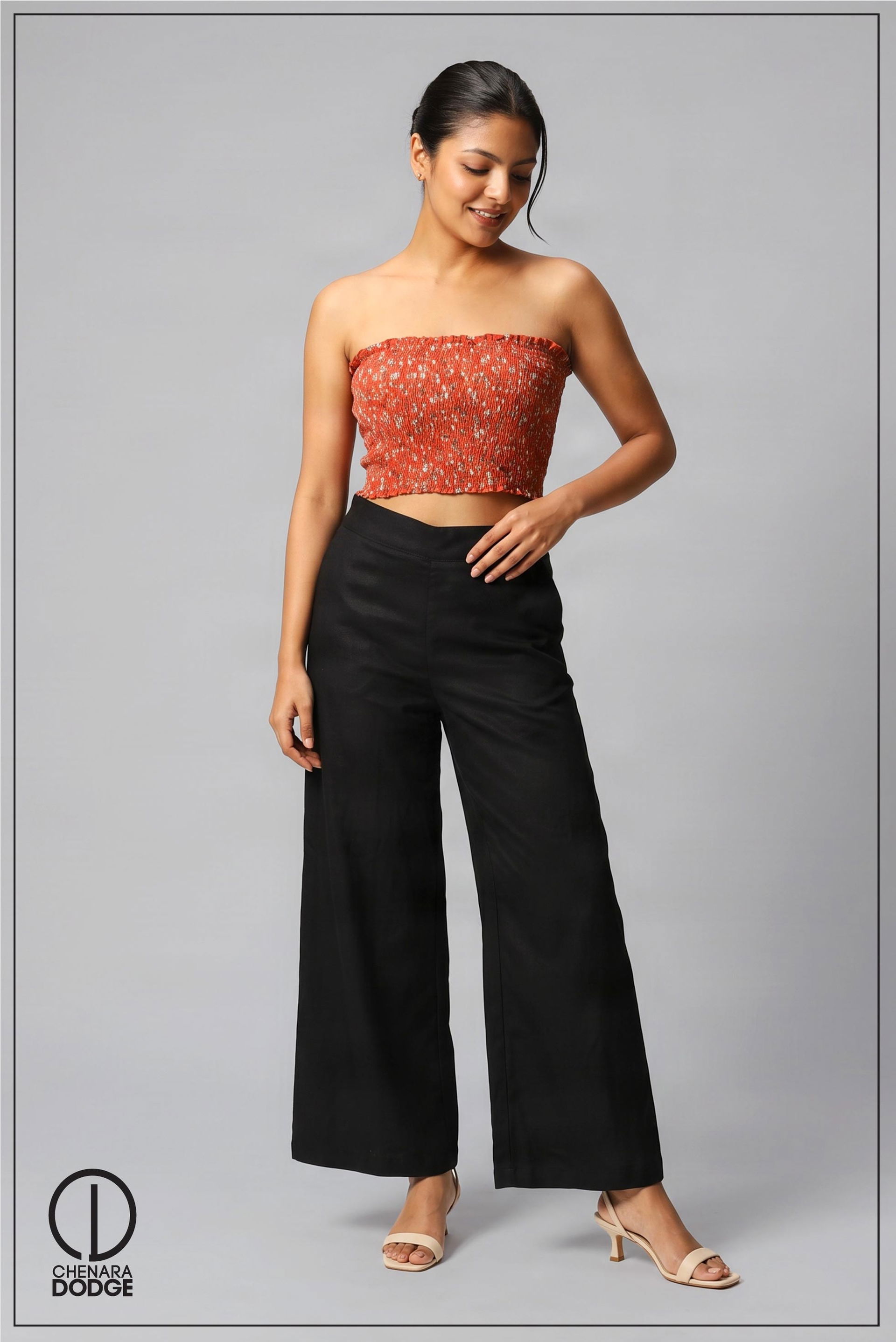 ZARA SMOCKED TUBE TOP