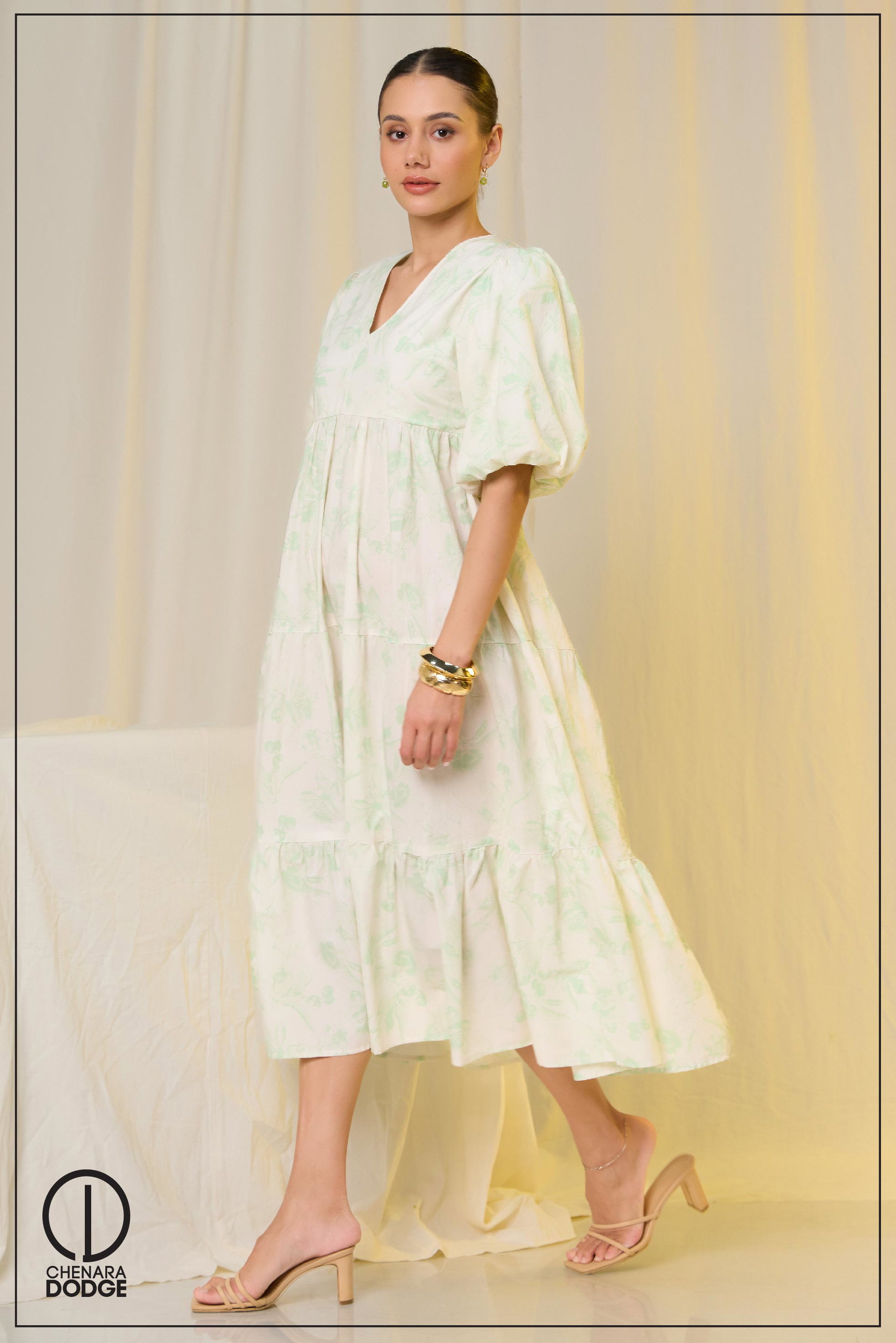 ZARA TIERED MIDI DRESS