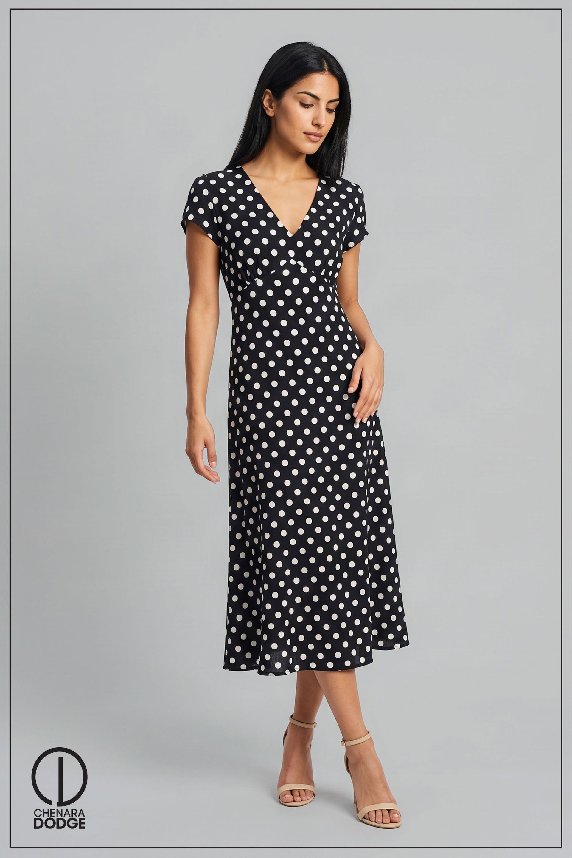 ZARA V NECK MIDI DRESS