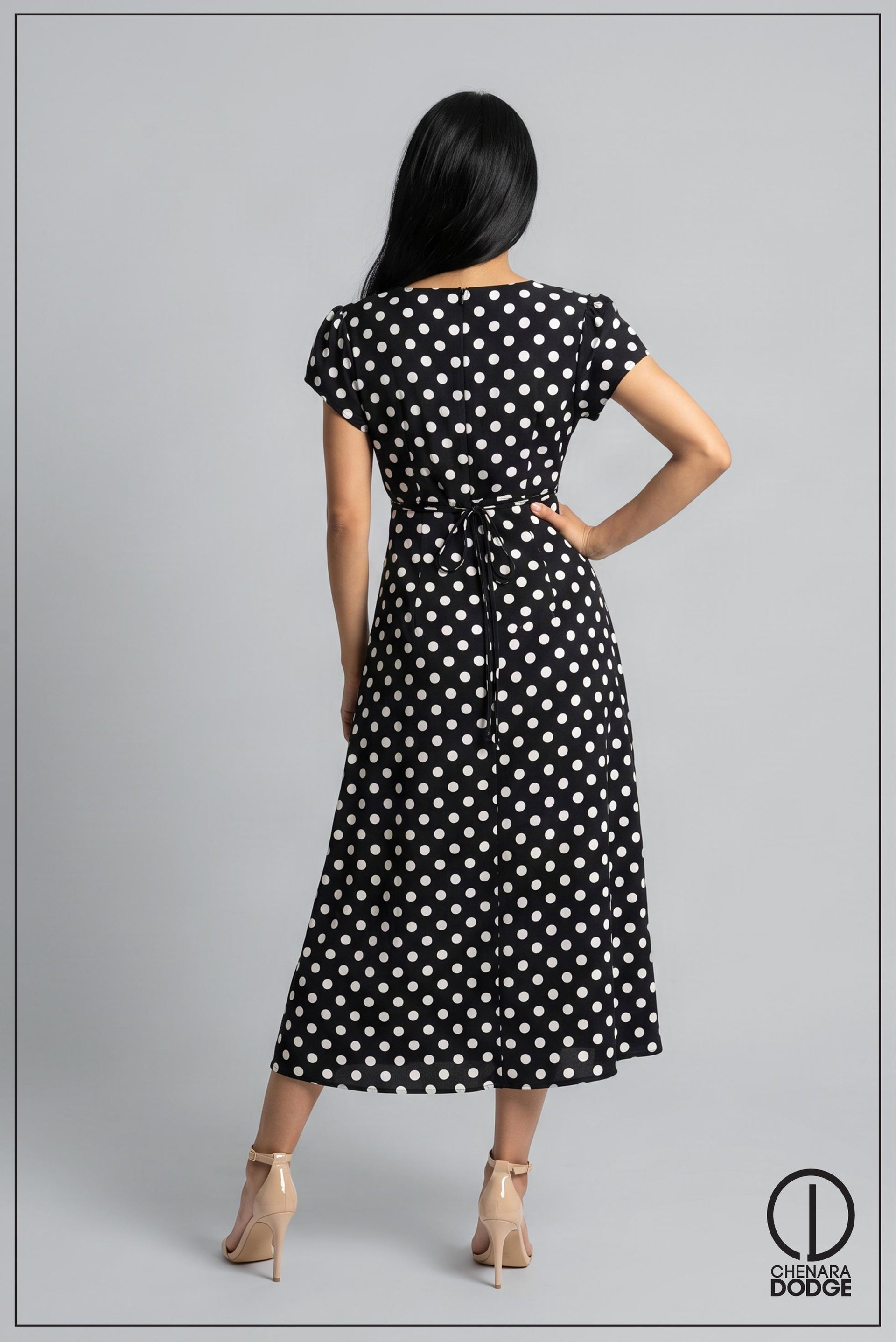 ZARA V NECK MIDI DRESS