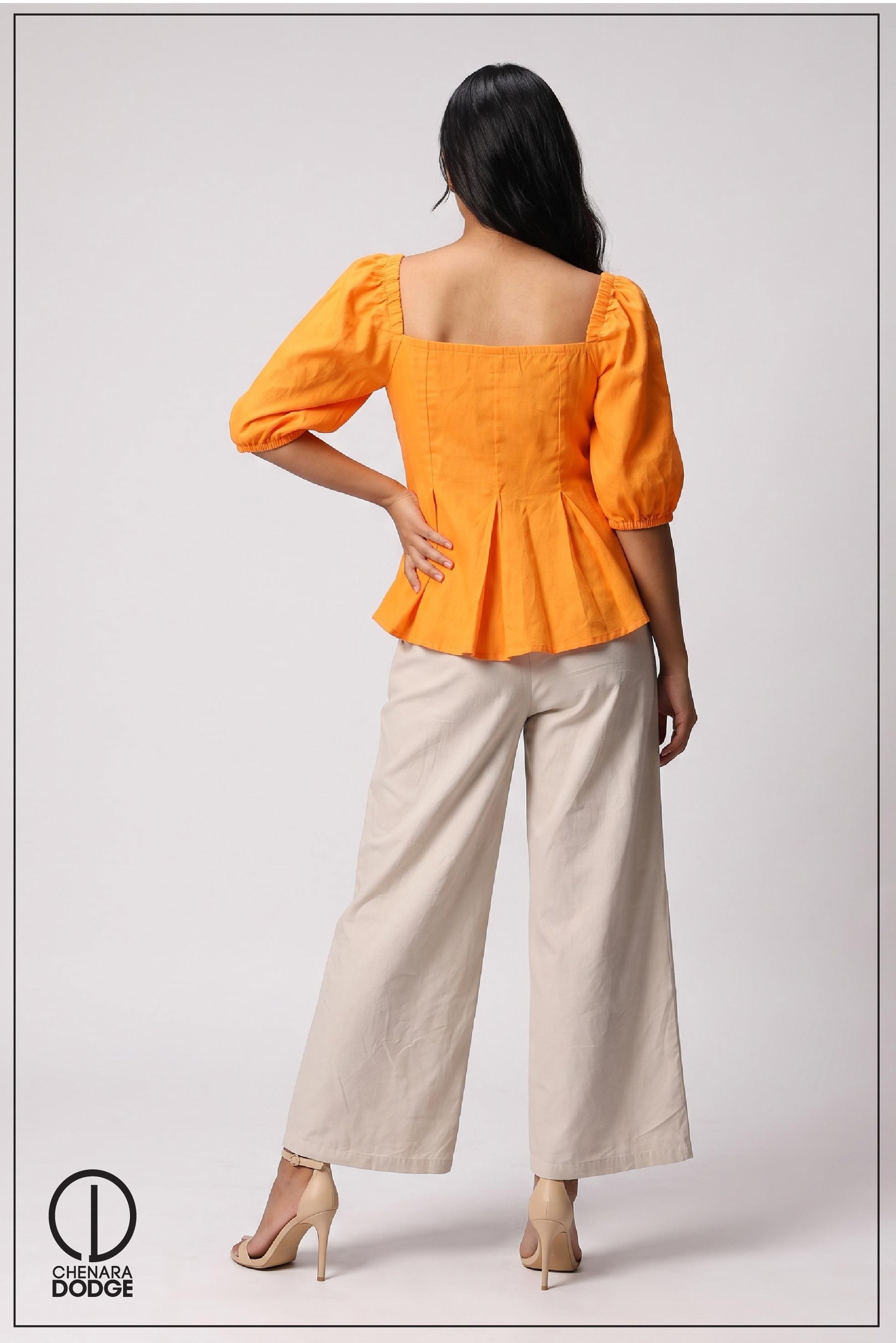 ZELDA PUFF SLEEVE TIE UP TOP