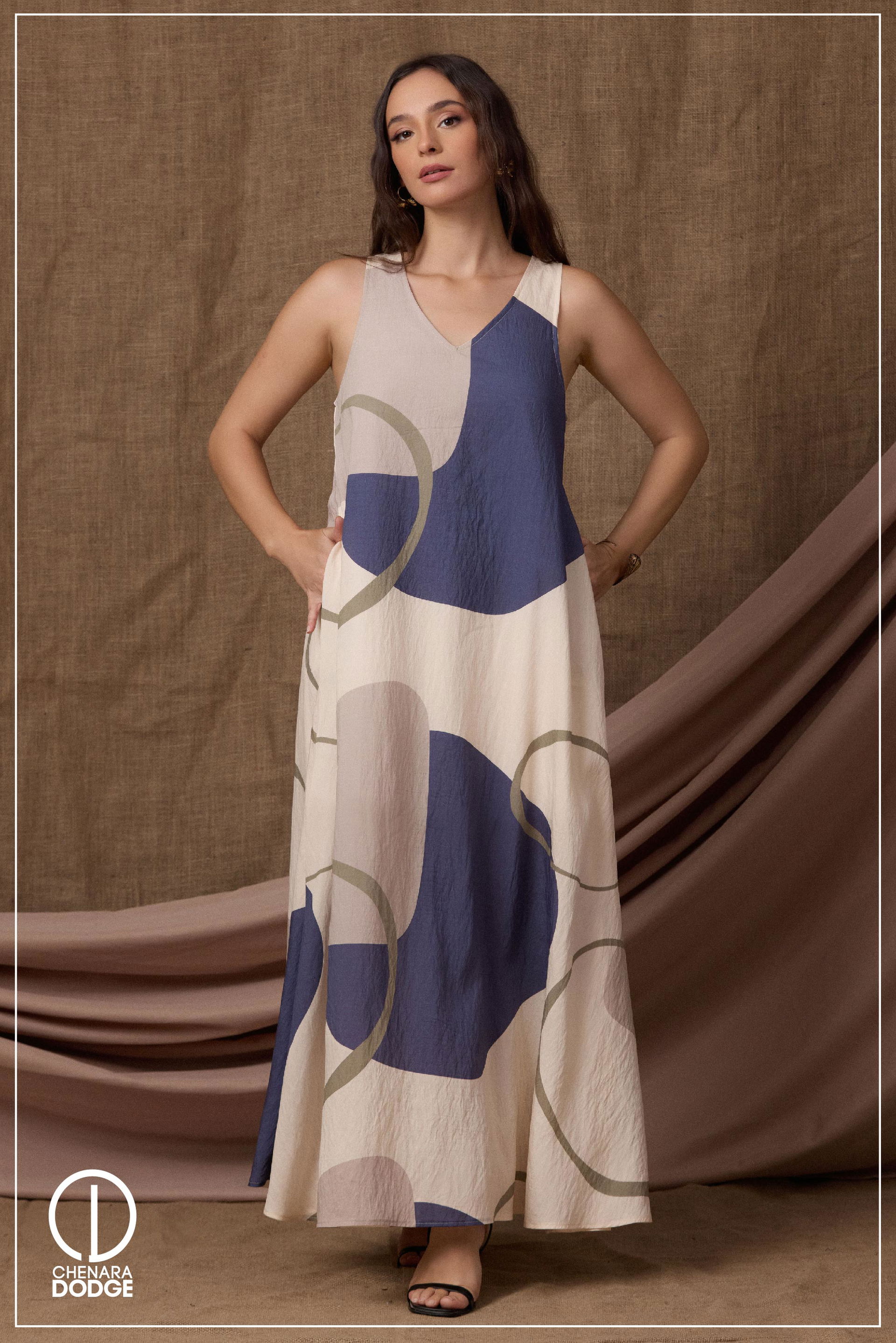 Cream & Blue (Printed)