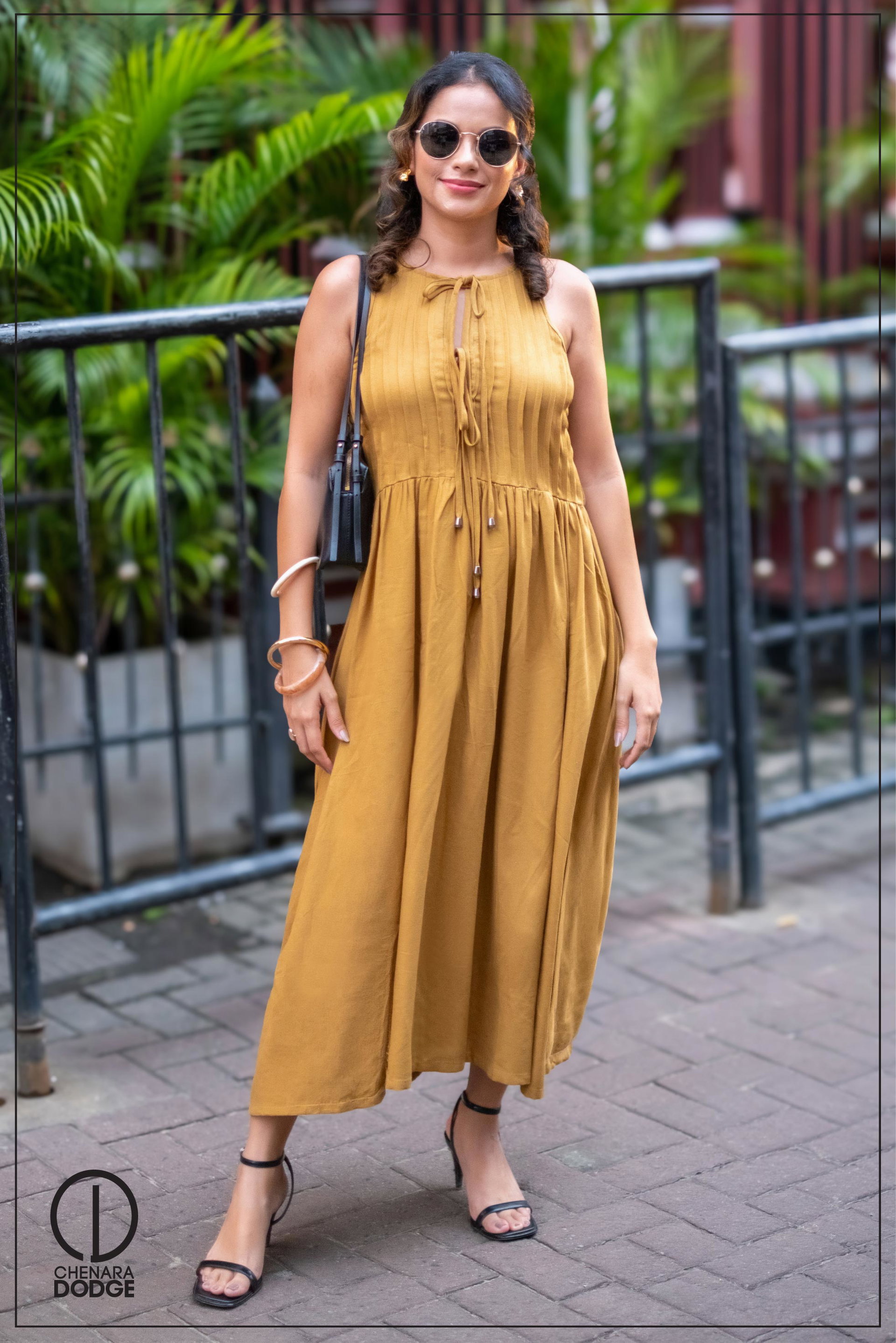 ZOE PINTUCK MIDI DRESS