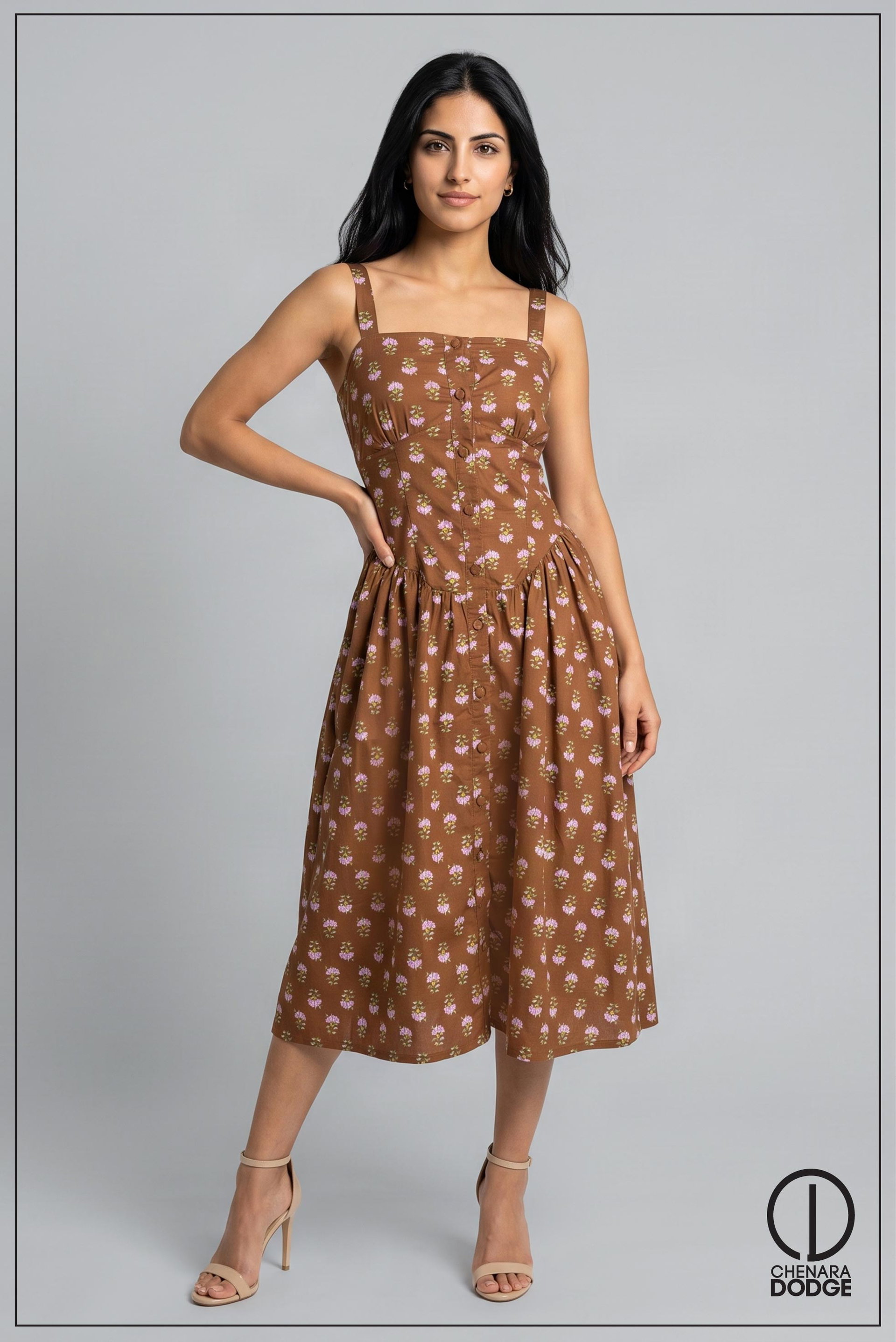ZURI CORSET BACK MIDI DRESS