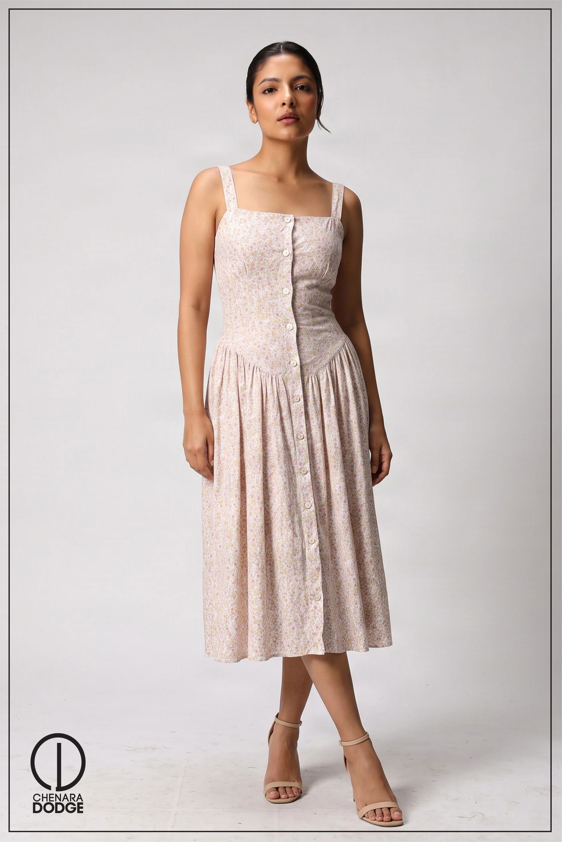ZURI CORSET BACK MIDI DRESS