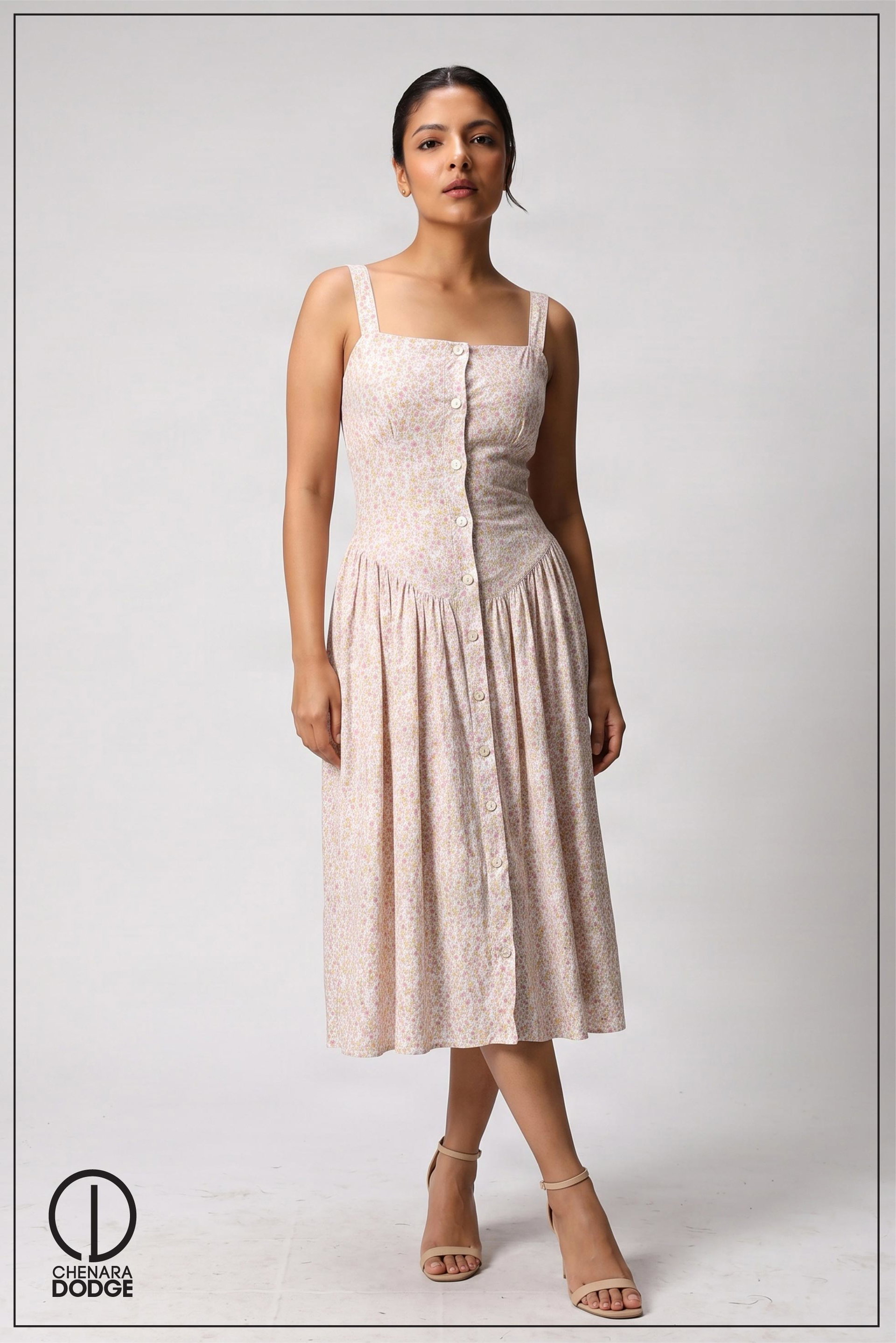 ZURI CORSET BACK MIDI DRESS