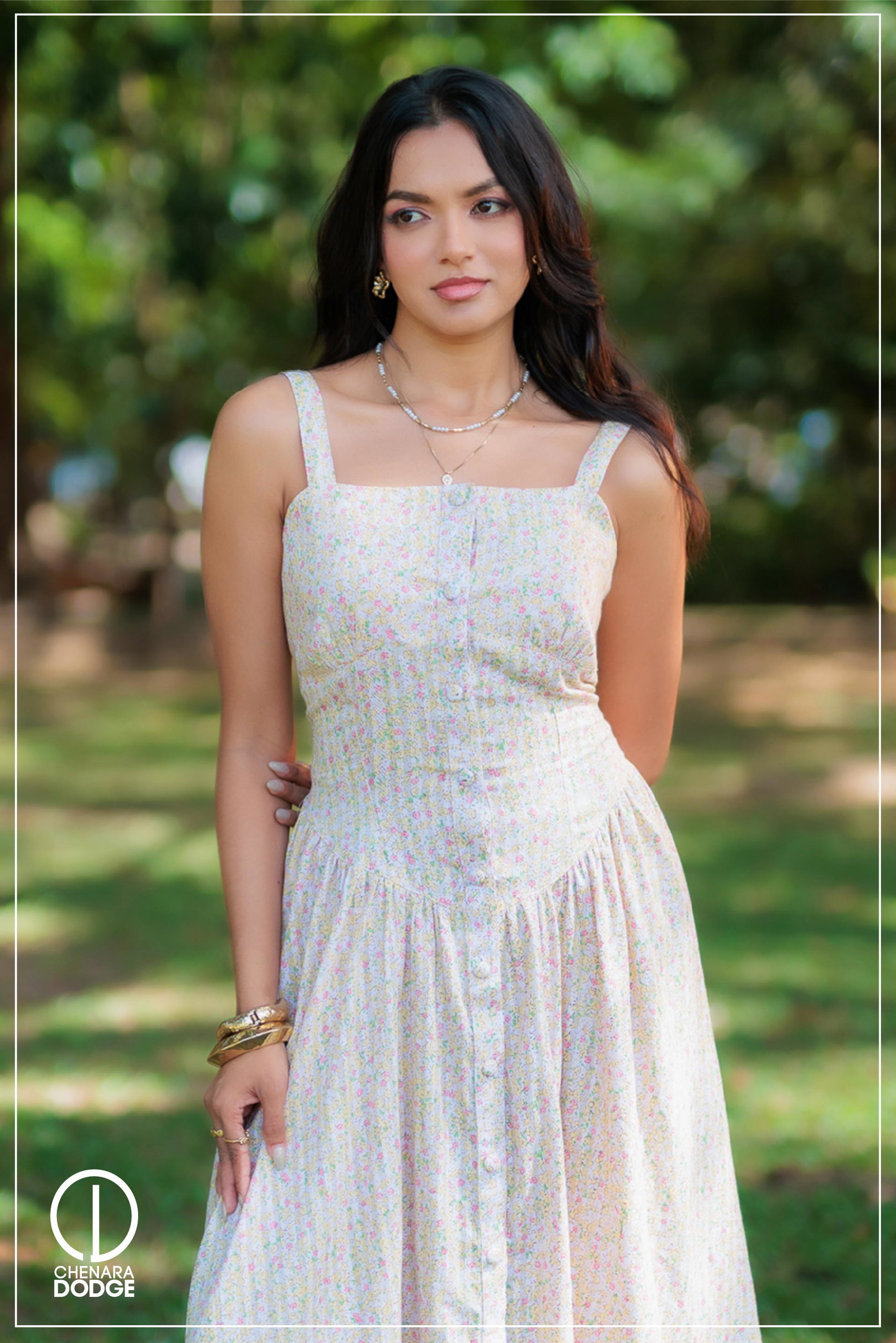 ZURI CORSET BACK MIDI DRESS