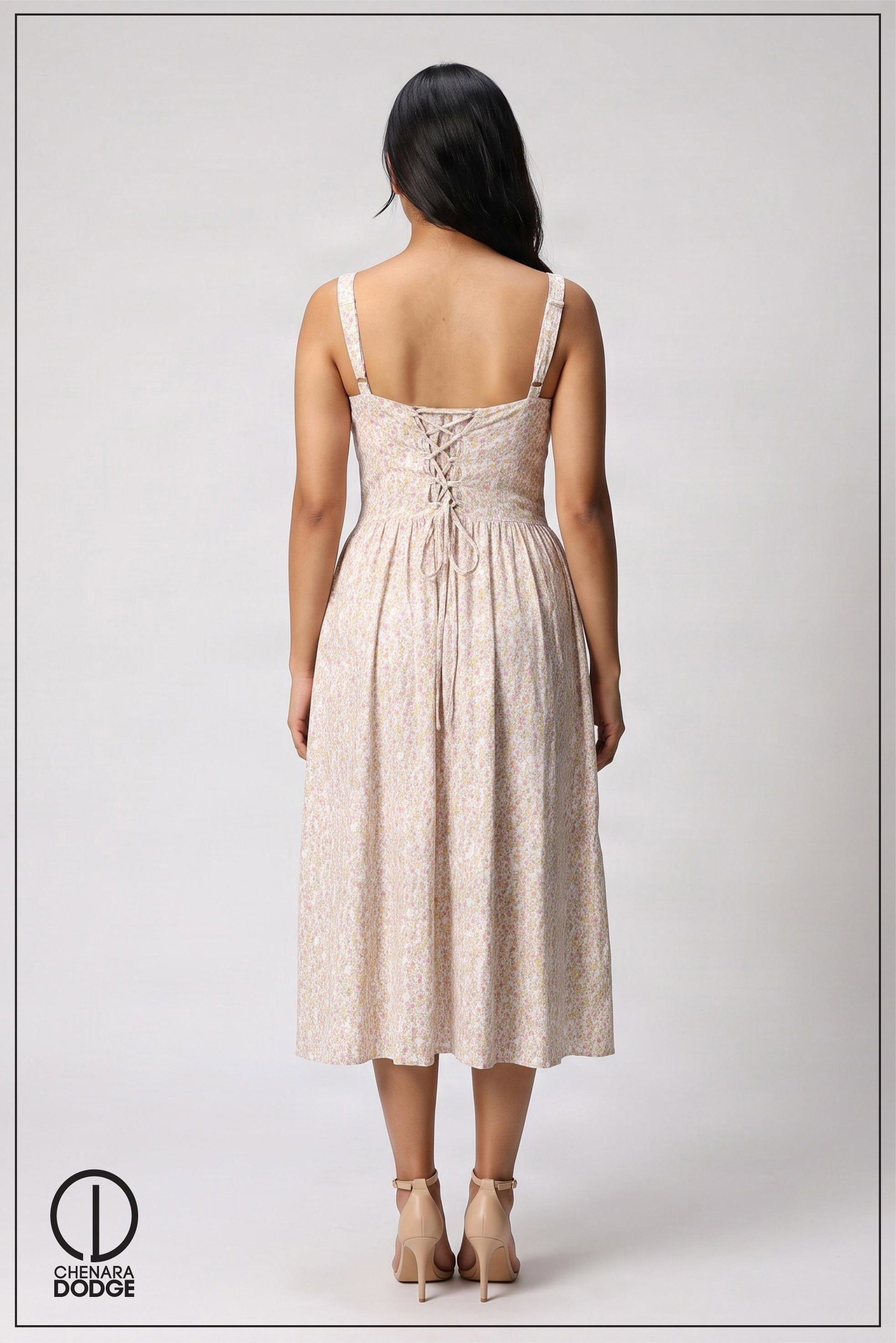 ZURI CORSET BACK MIDI DRESS