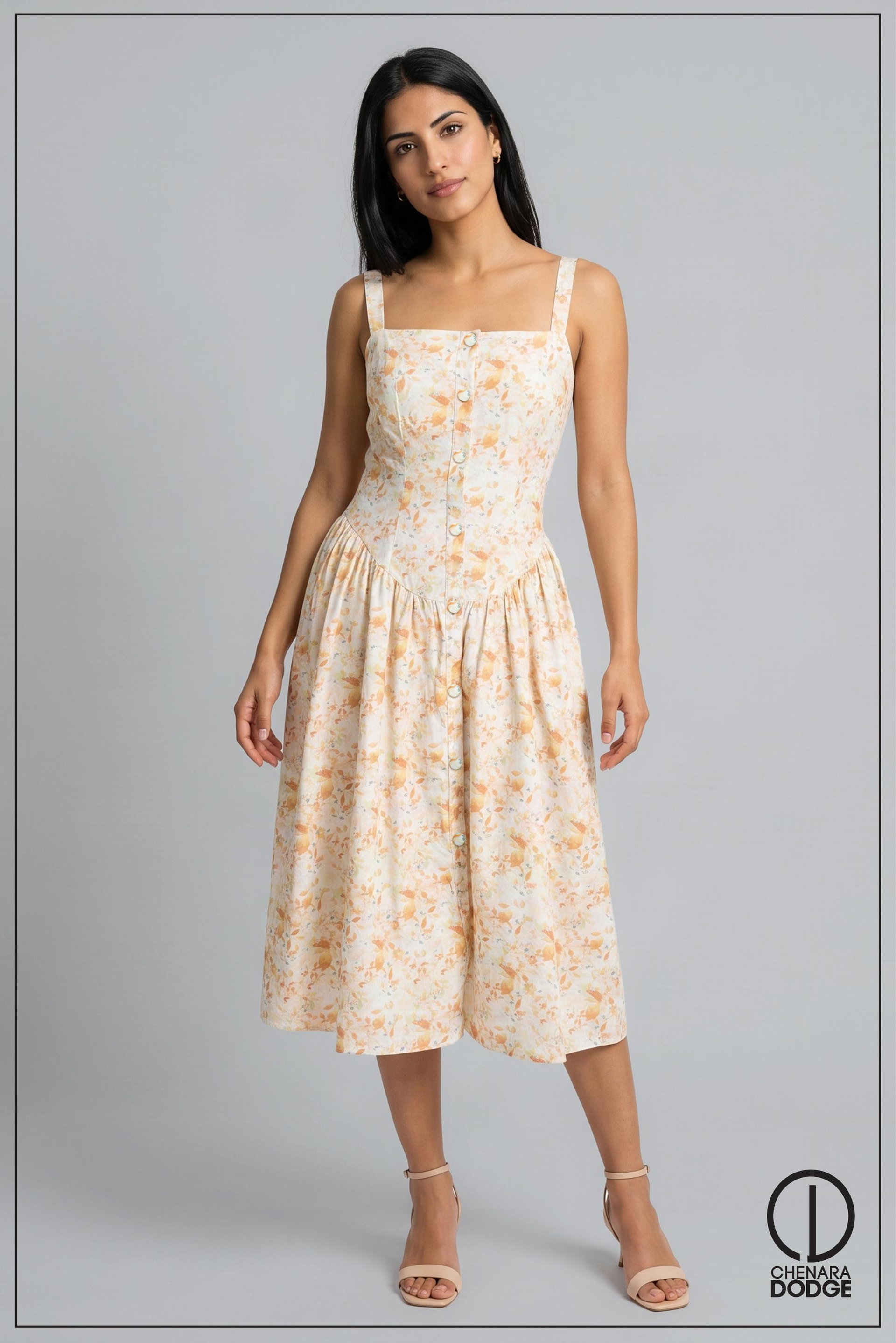 ZURI CORSET BACK MIDI DRESS