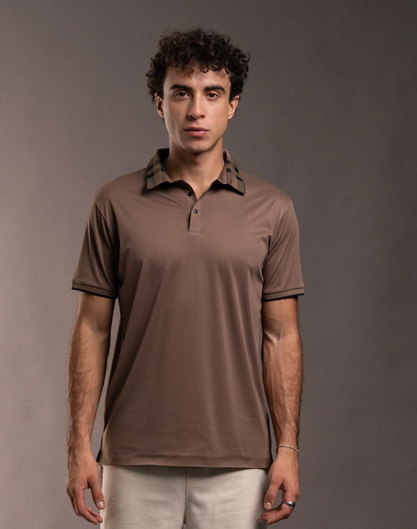 BLACK JACK Men's Slim Fit Polo T-Shirt Brown