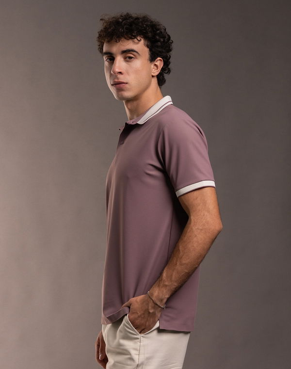 BLACK JACK Men's Slim Fit Polo T-Shirt Dusty Purple