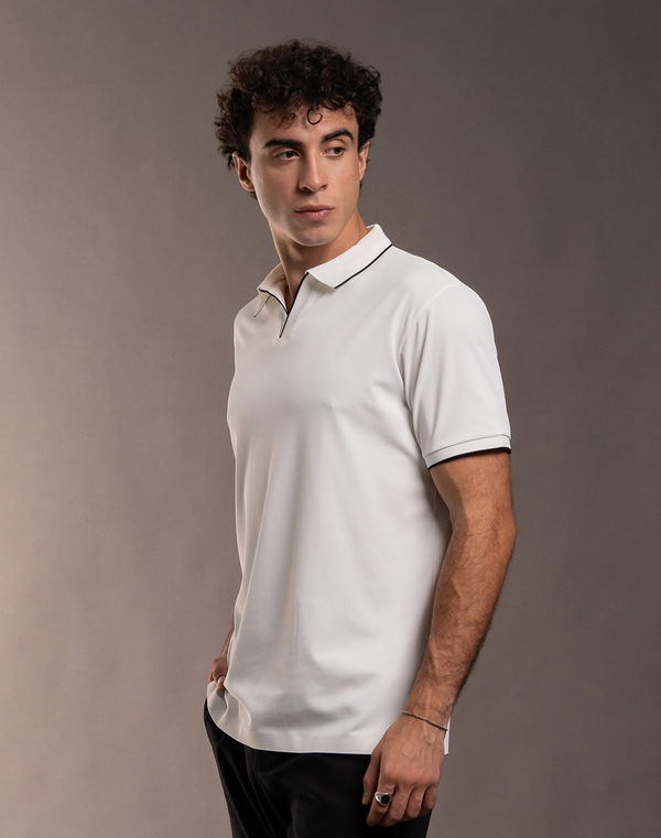 BLACK JACK Men's Slim Fit Polo T-Shirt White