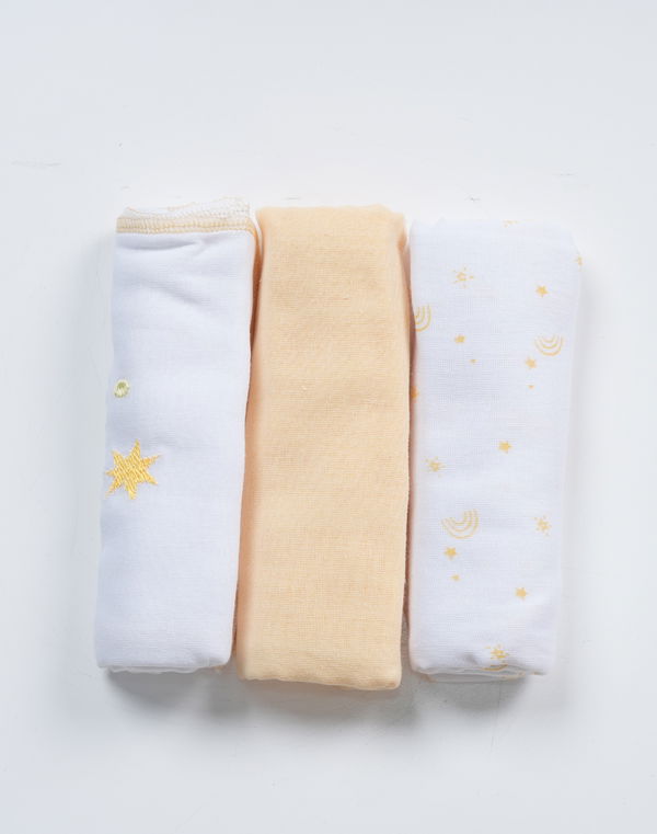 Baby Muslin Nappies 3 PCS Pack 22x22 cm