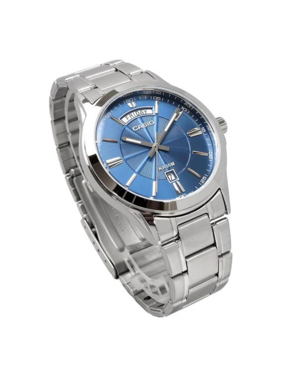 CASIO Analog Blue Dial With Stainless Steel Chain Men's Watch