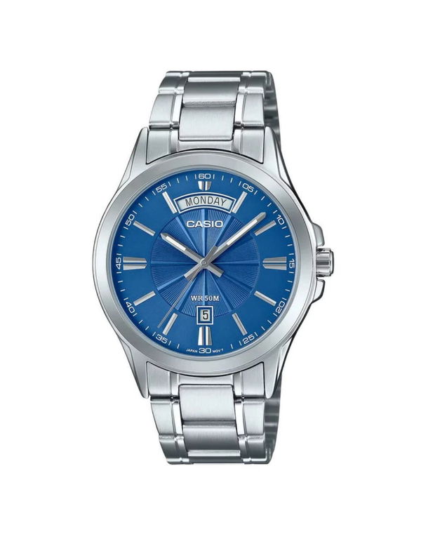 CASIO Analog Blue Dial With Stainless Steel Chain Men's Watch